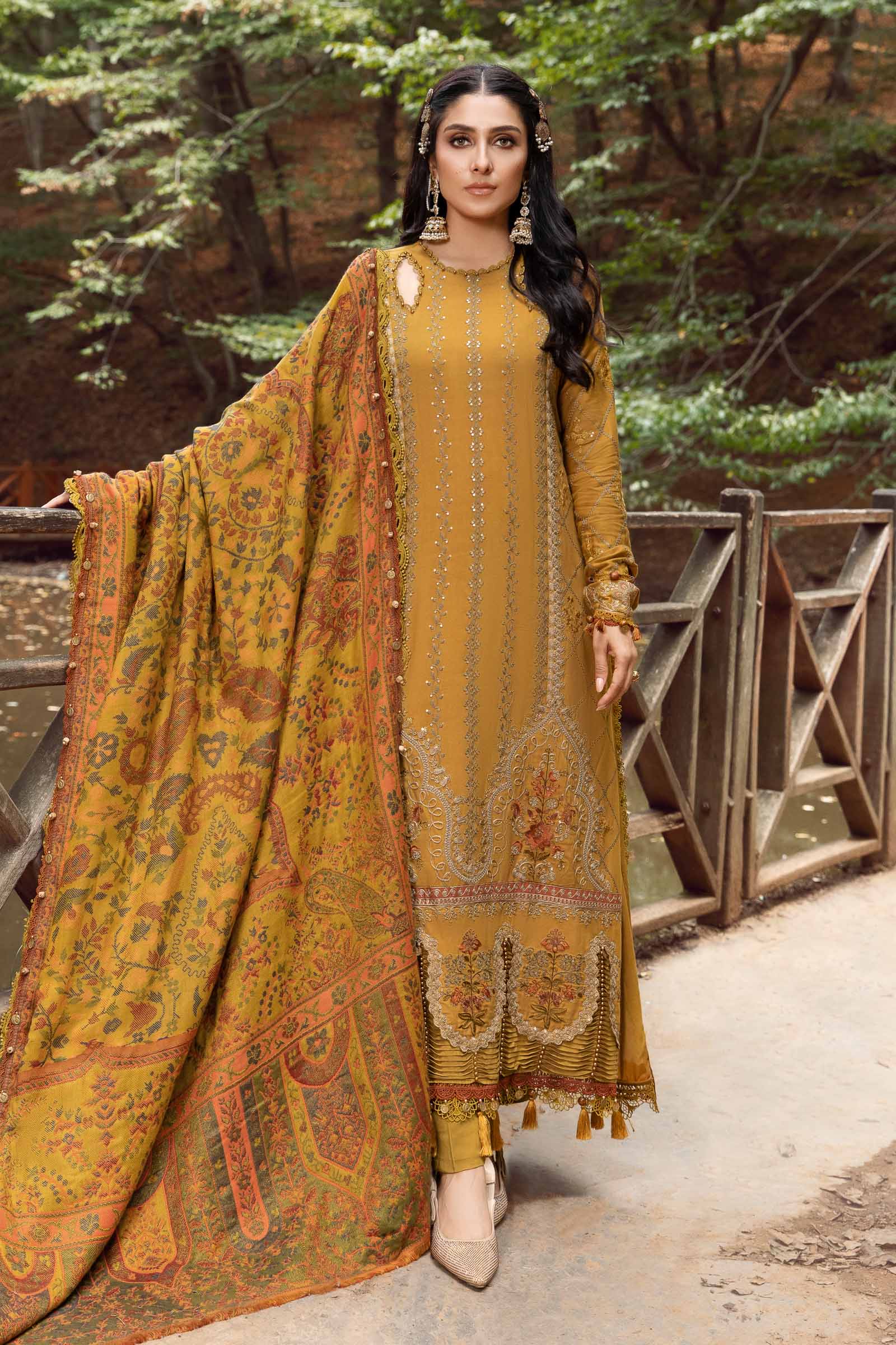 Unstitched Linen | Mustard DL-1110 – Maria.B. Designs (PK)