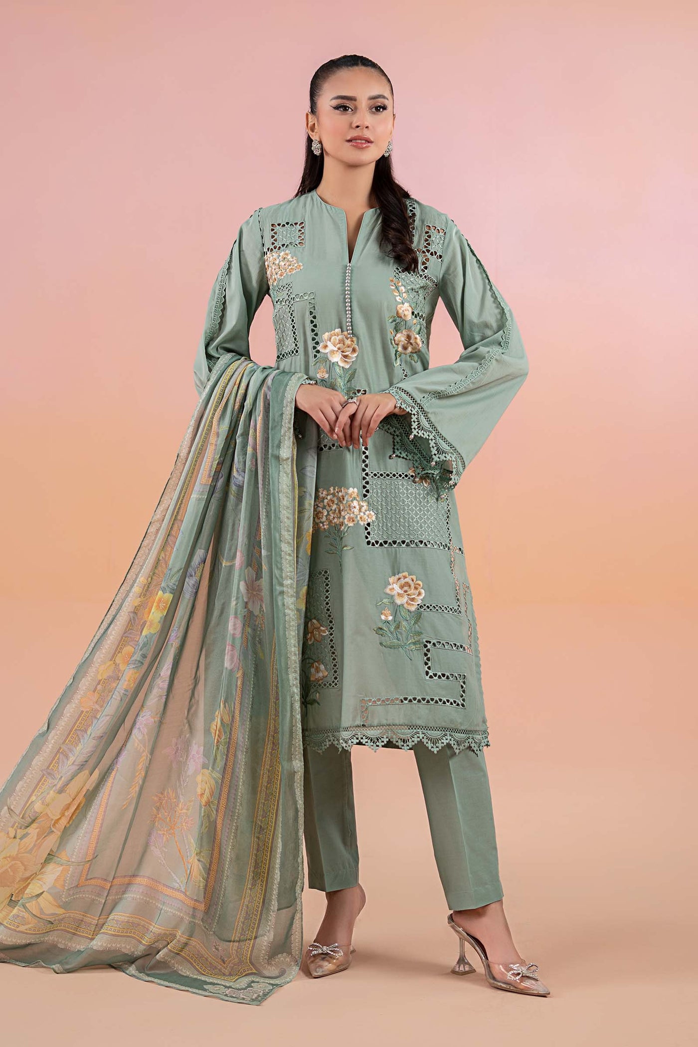 3 Piece Printed Lawn Suit | MPS-2501-B