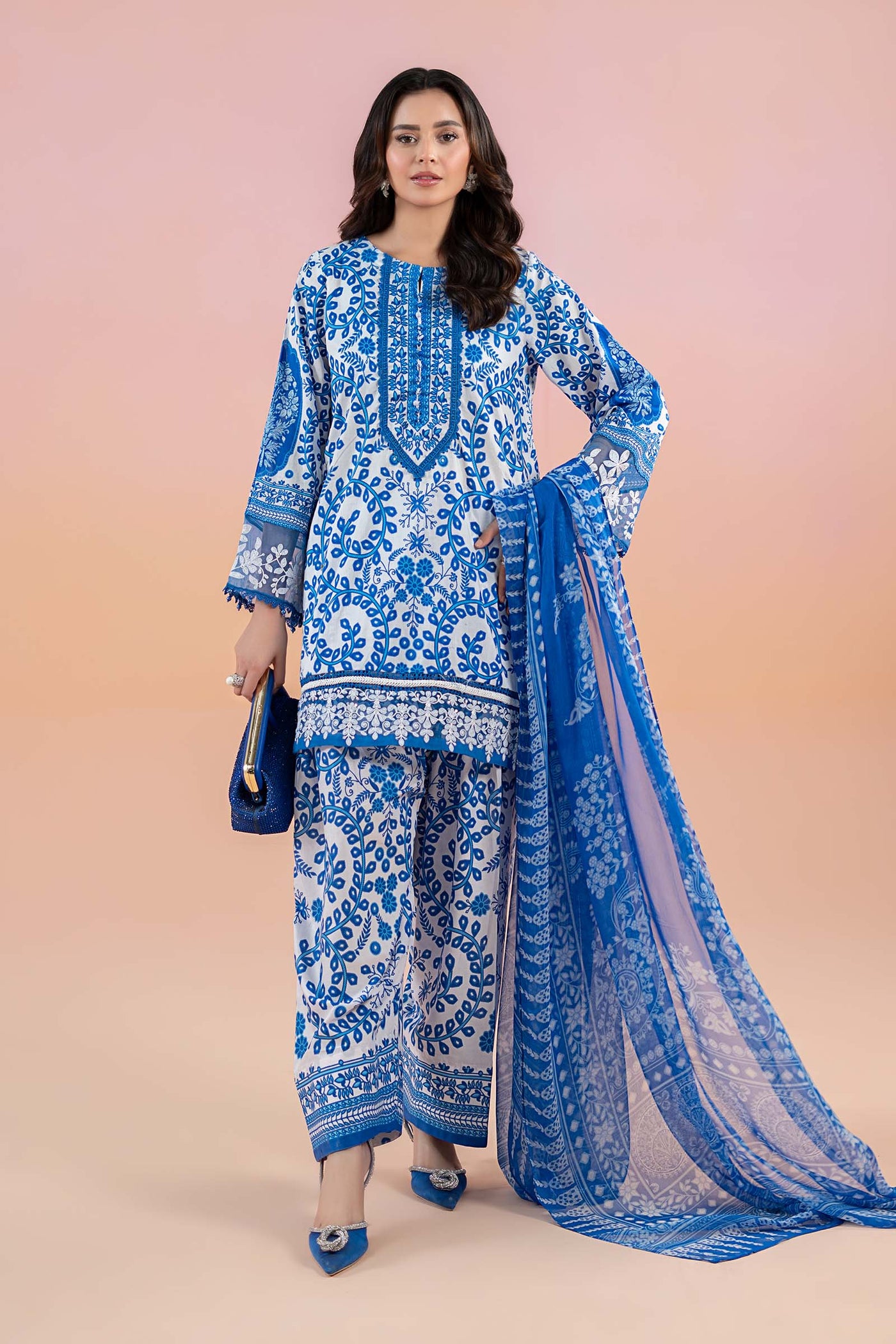 3 Piece Printed Lawn Suit | MPS-2504-B