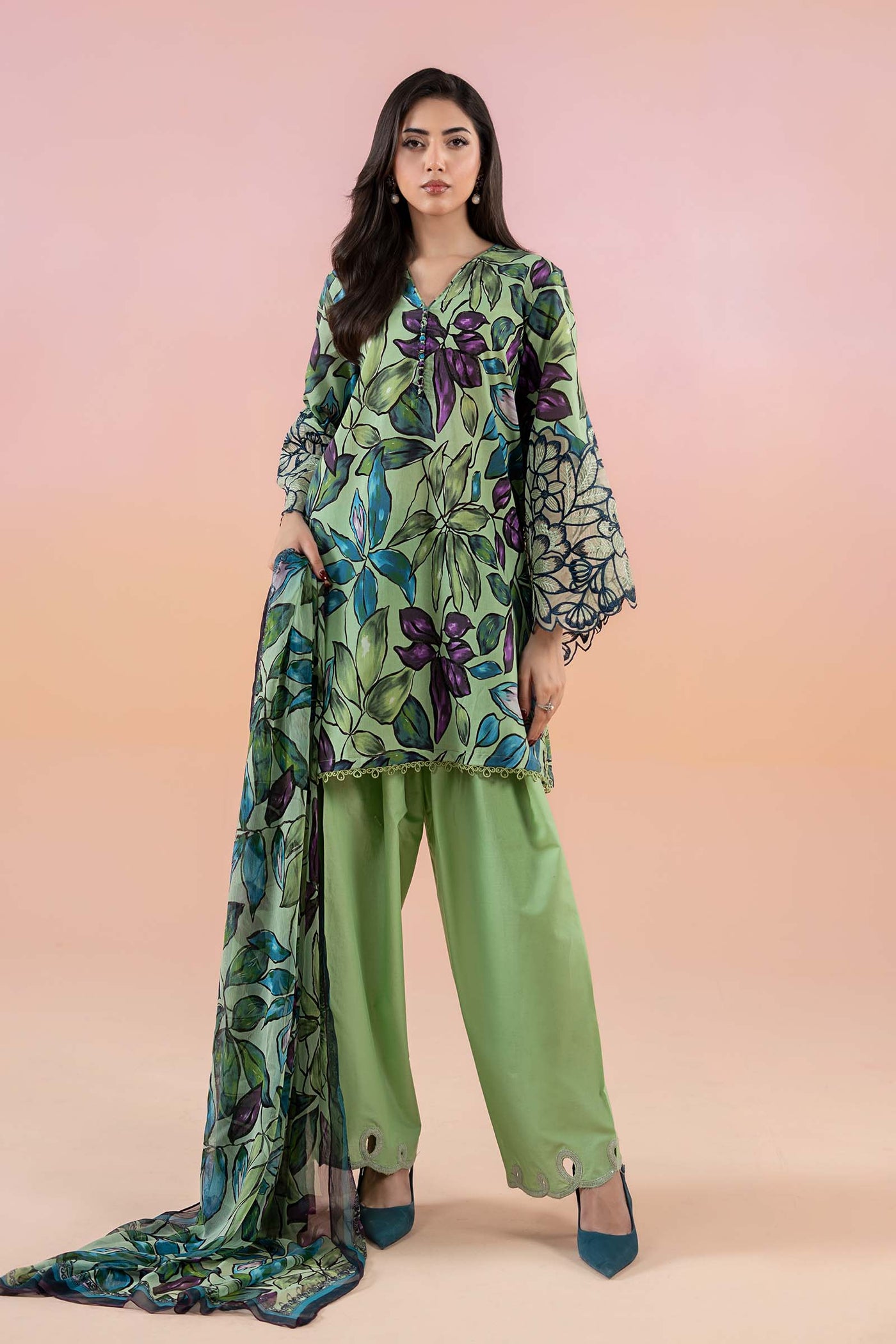 3 Piece Printed Lawn Suit | MPS-2505-B