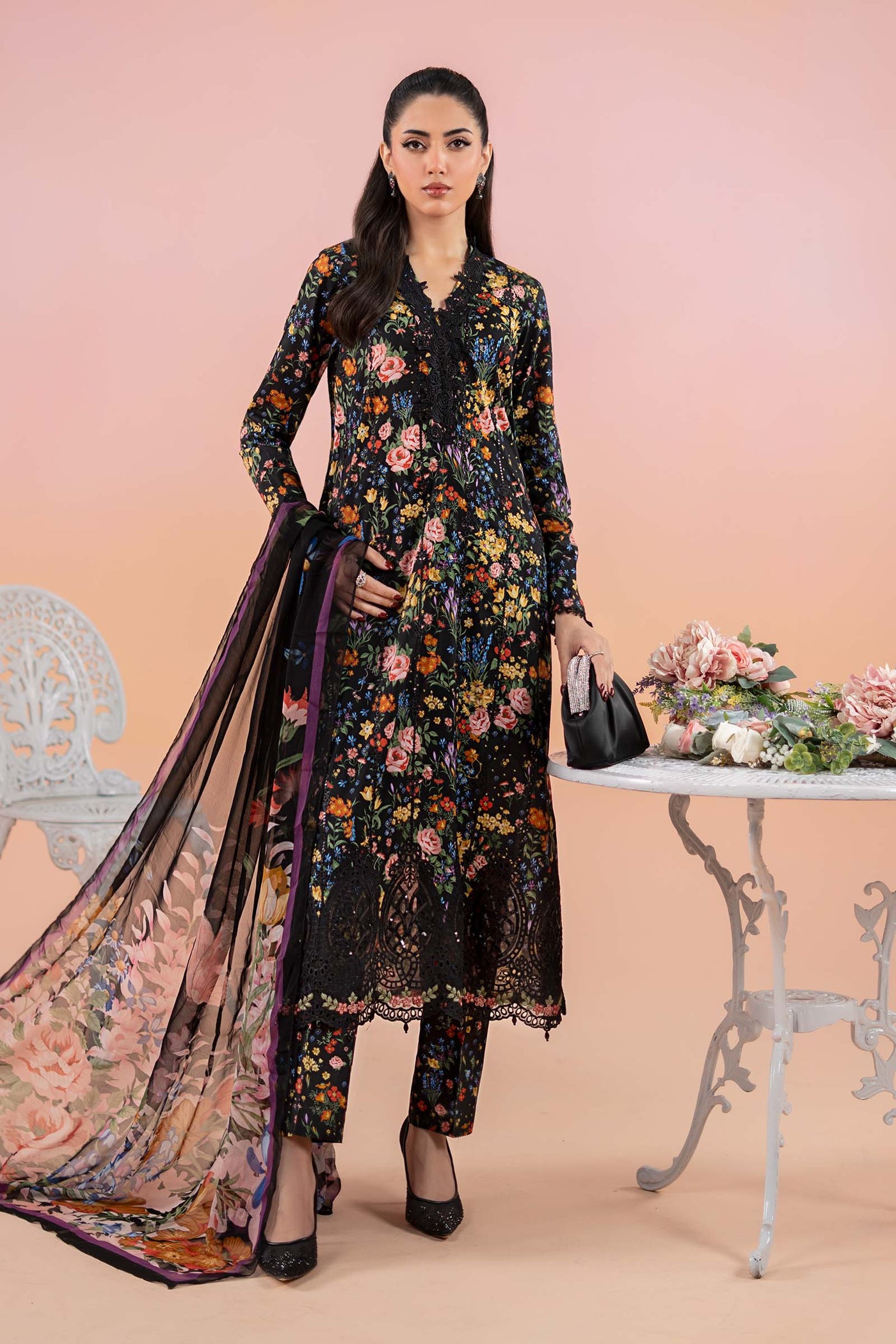 3 Piece Printed Lawn Suit | MPS-2507-B