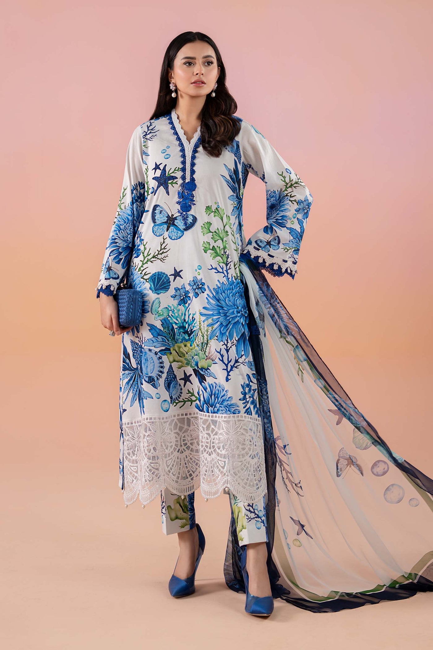 3 Piece Printed Lawn Suit | MPS-2510-B