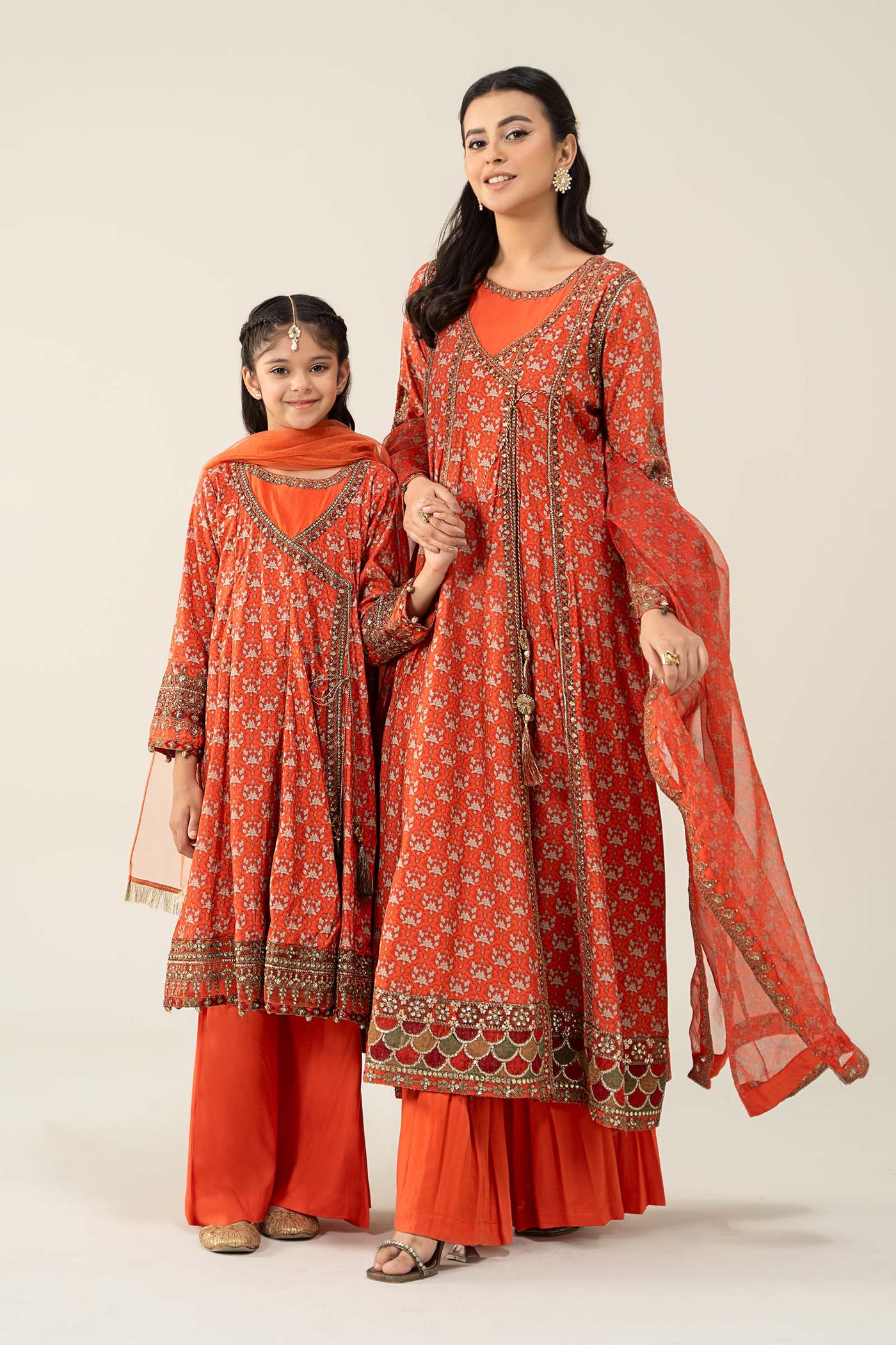 3 Piece Embroidered Linen Suit | DW-W24-128