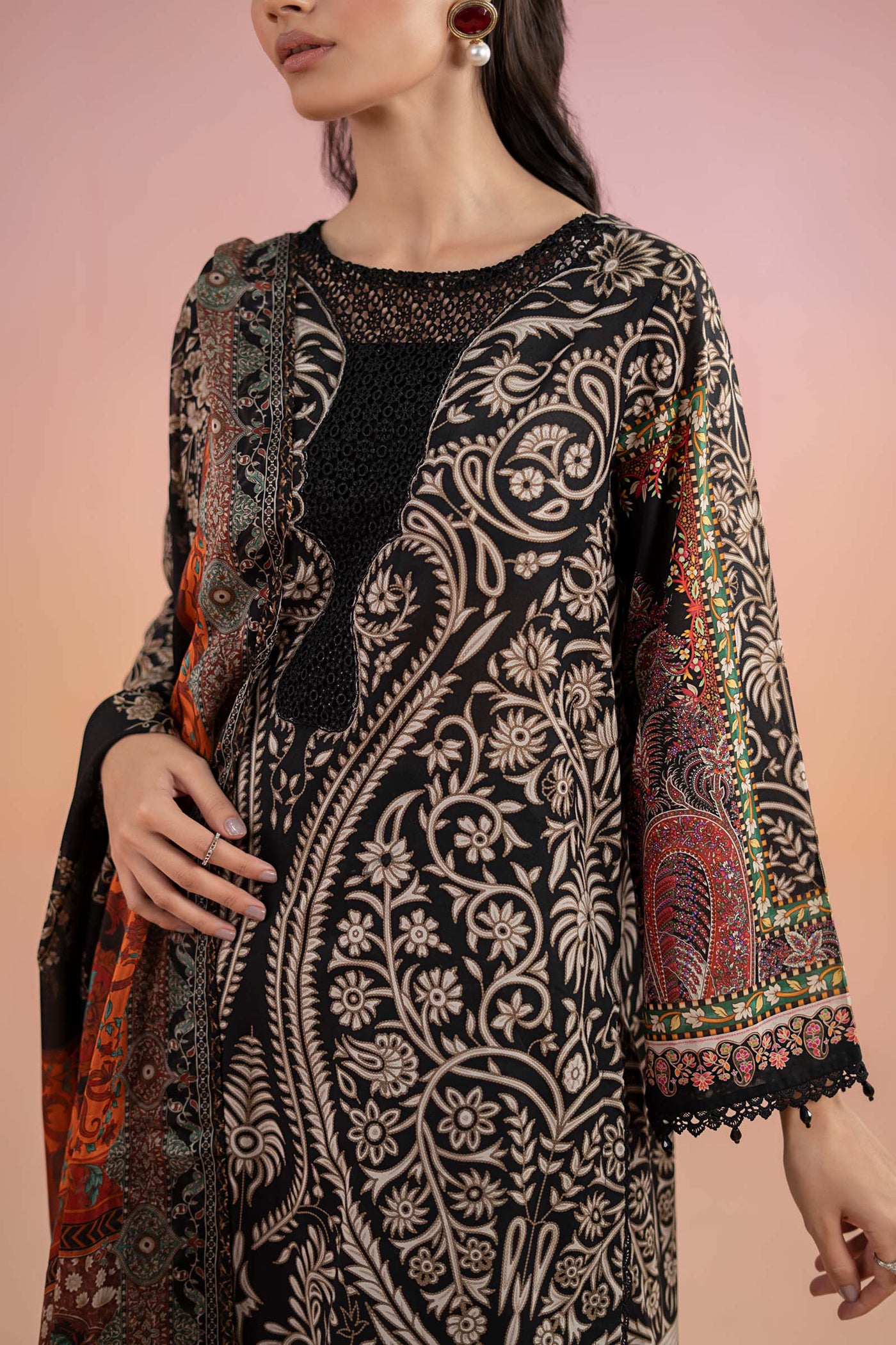 3 Piece Printed Lawn Suit | MPS-2512-B