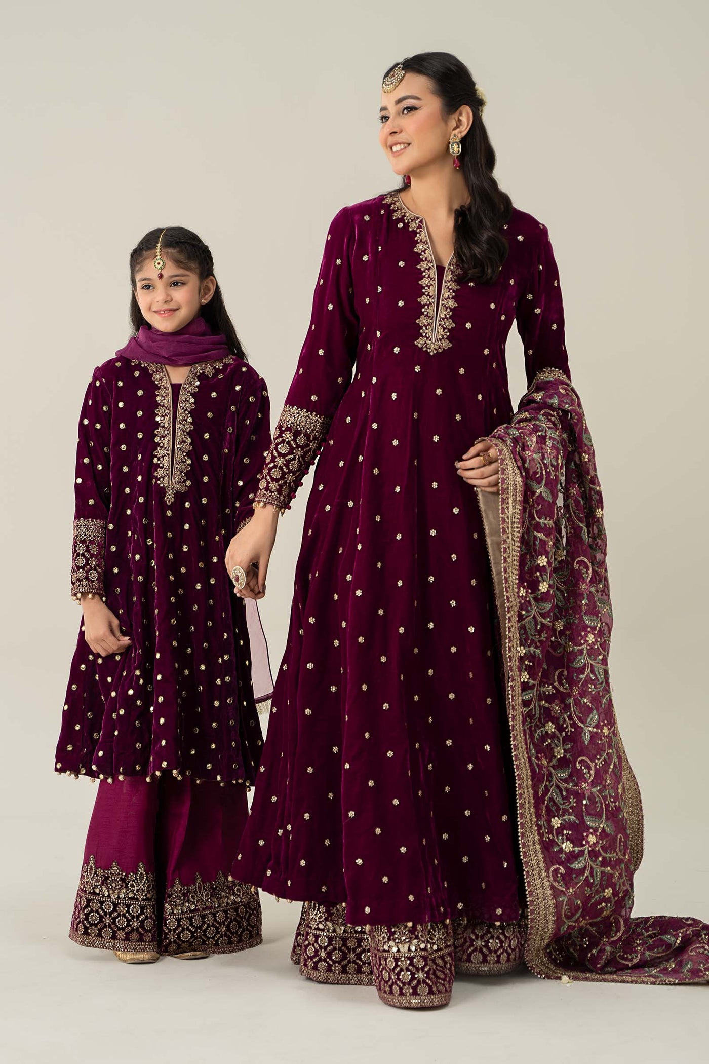 3 Piece Embroidered Velvet Suit | SF-W24-12