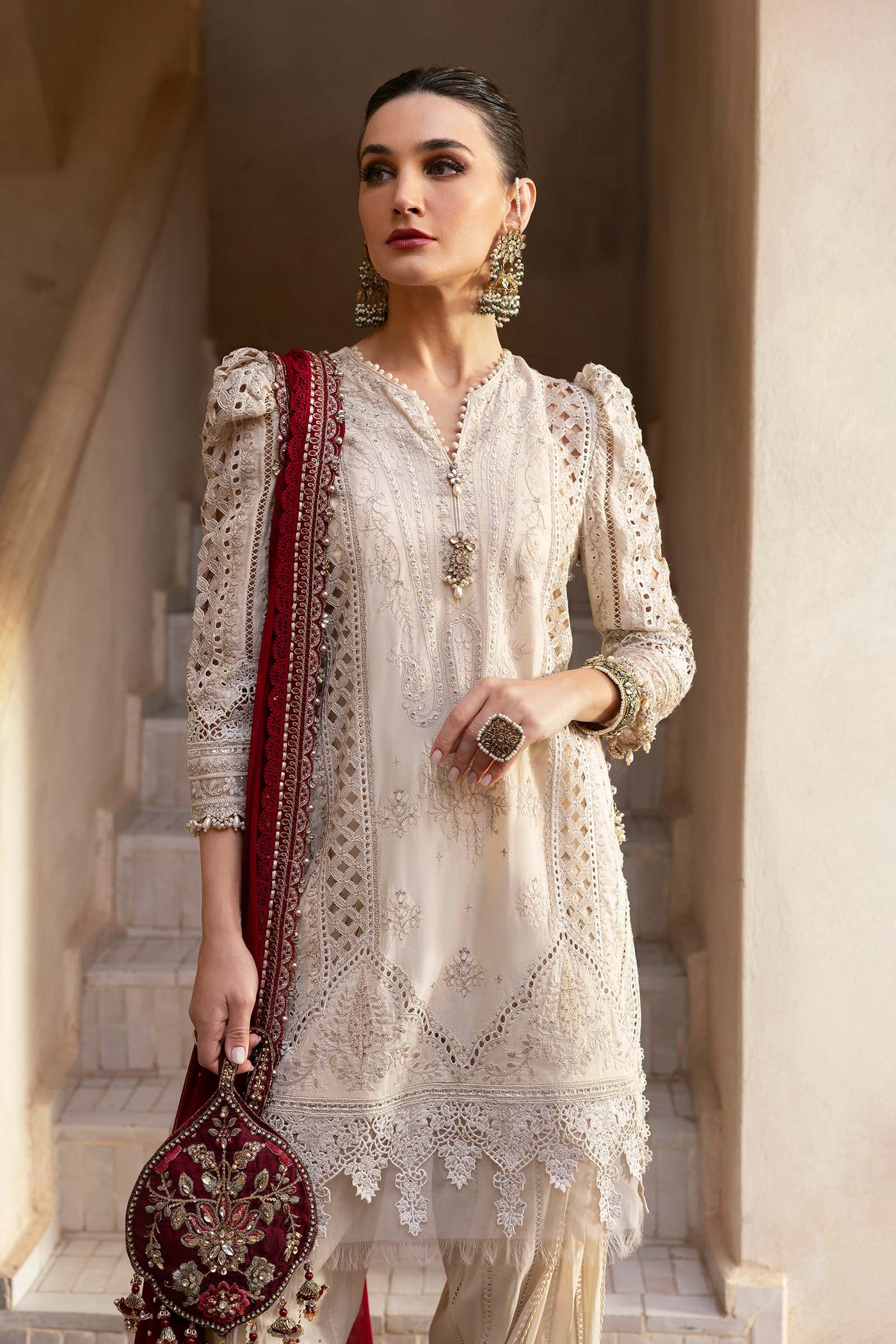 3 Piece Unstitched Embroidered Lawn Suit | D-2511-B