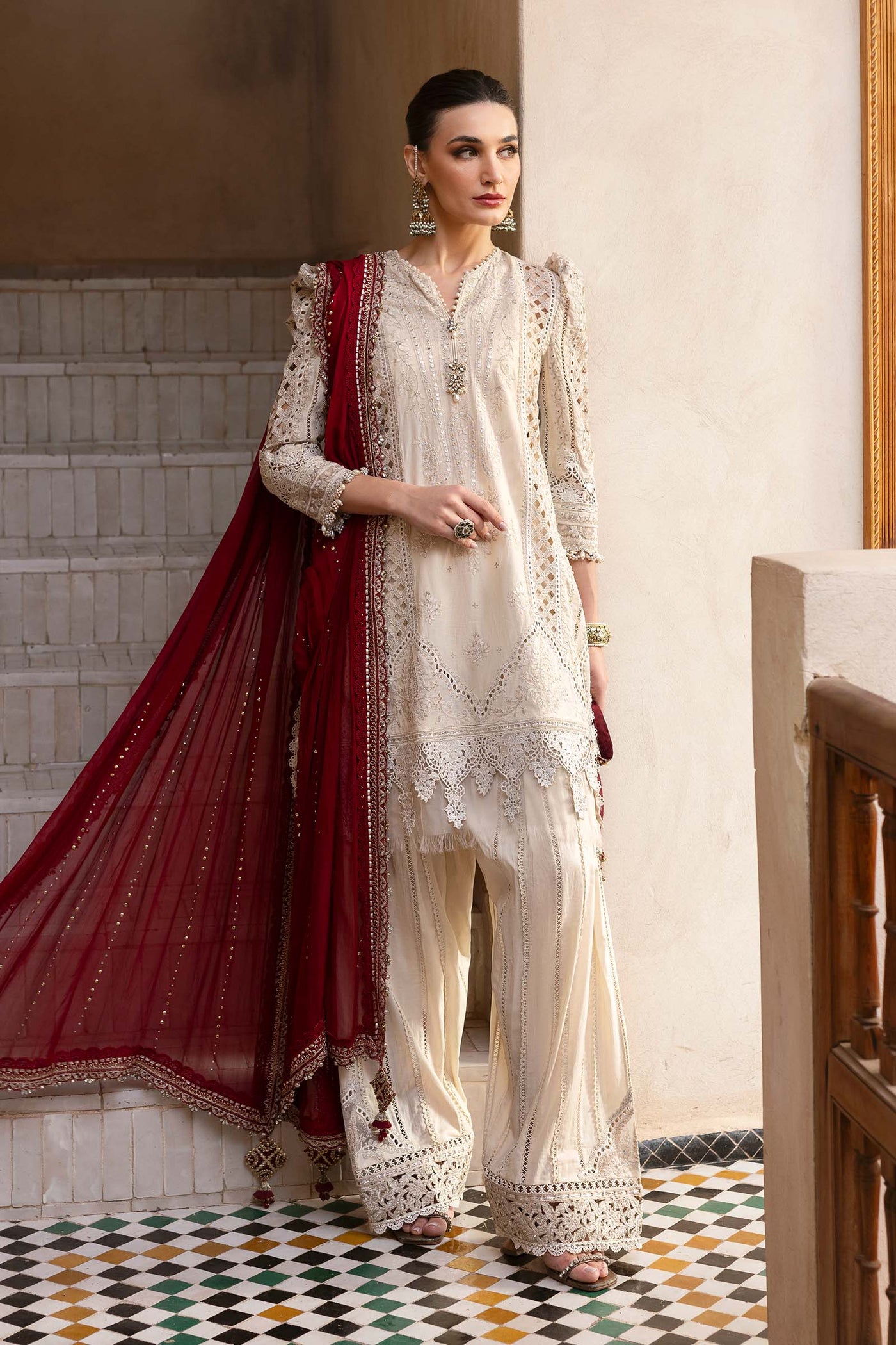 3 Piece Unstitched Embroidered Lawn Suit | D-2511-B