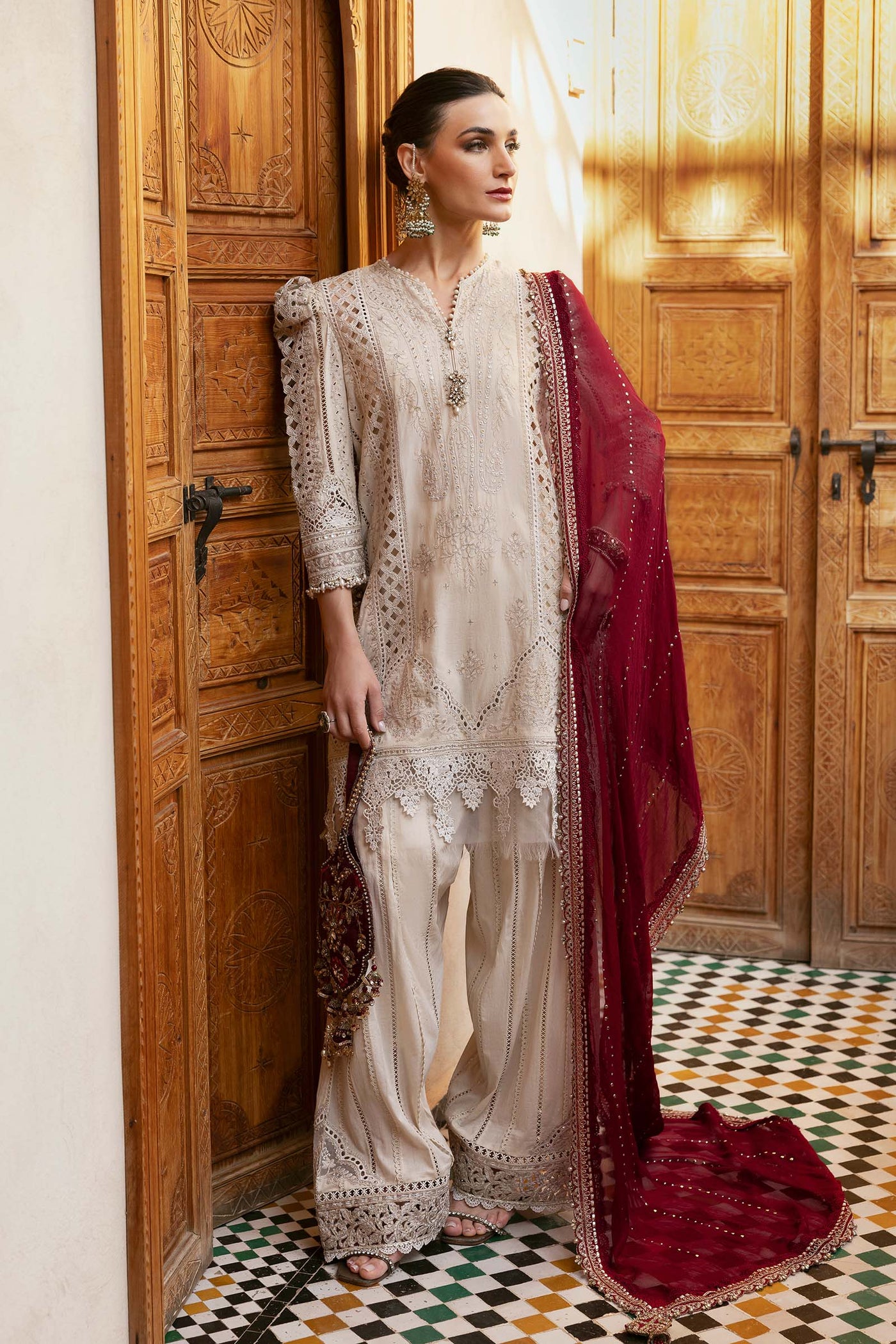 3 Piece Unstitched Embroidered Lawn Suit | D-2511-B