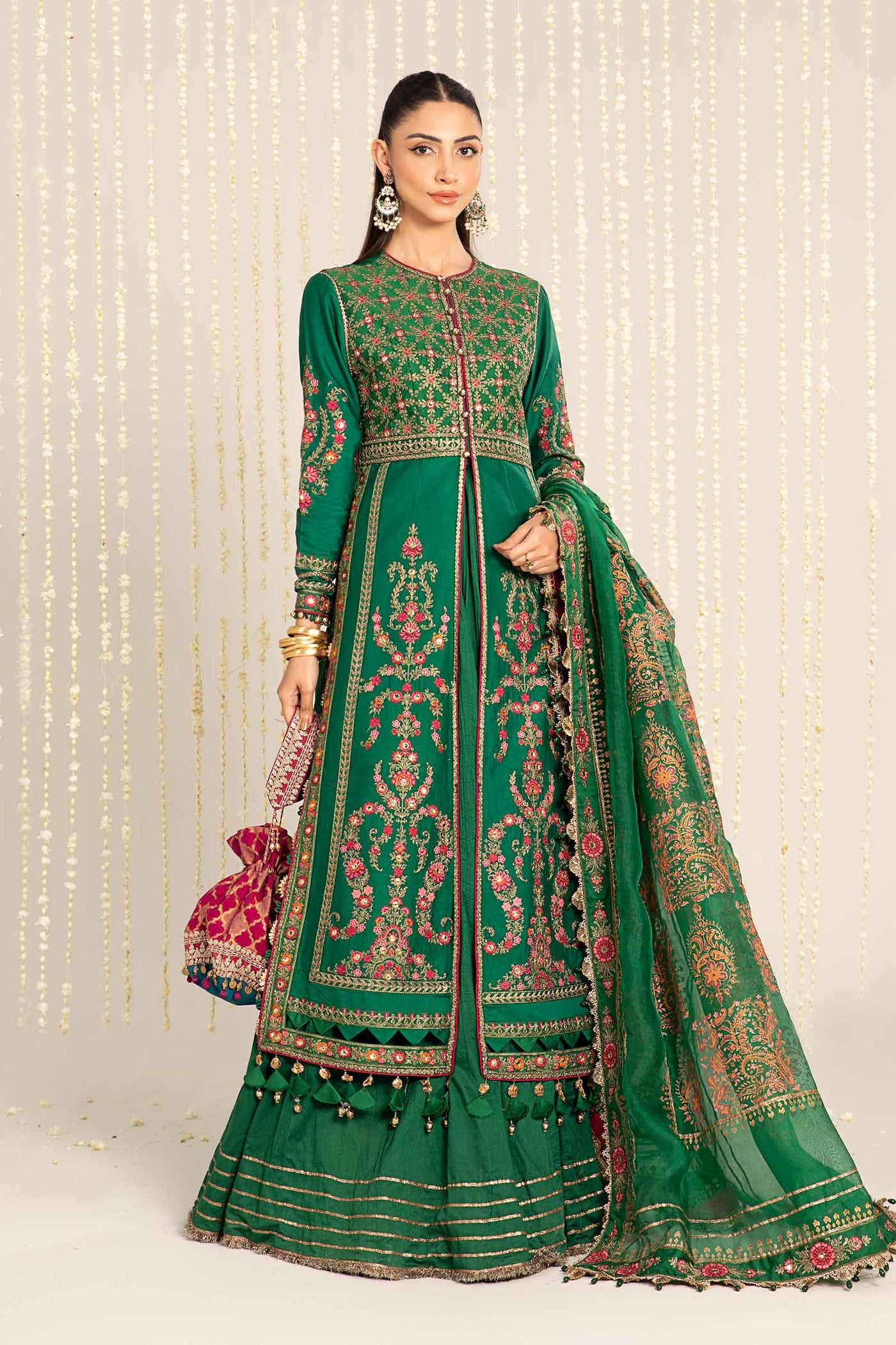 Unstitched Embroidered Cotton Satin Suit | CST-811