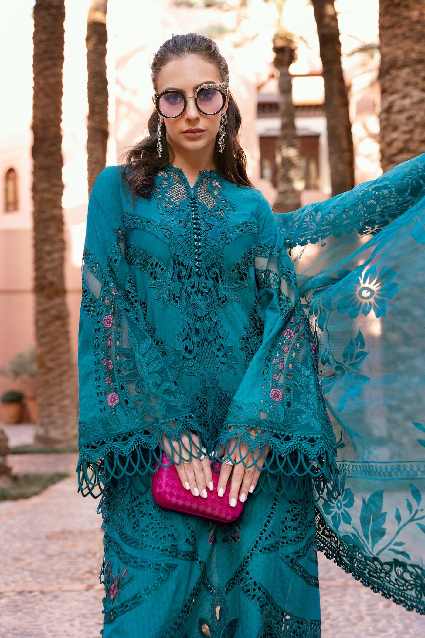 3 Piece Unstitched Embroidered Dobby Lawn Suit | D-2513-B