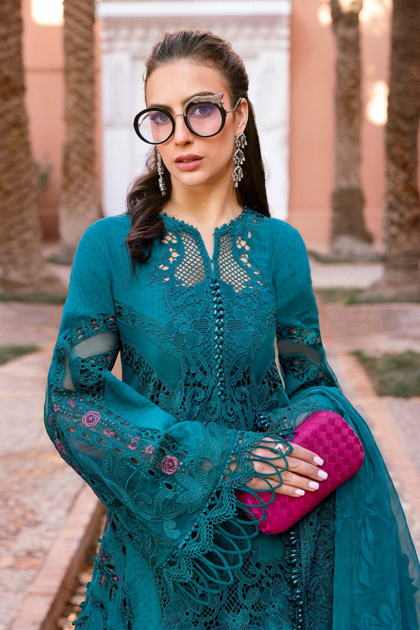 3 Piece Unstitched Embroidered Dobby Lawn Suit | D-2513-B