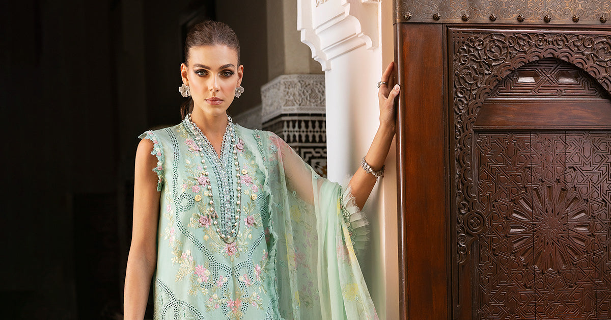 3 Piece Unstitched Embroidered Lawn Suit | D-2514-A