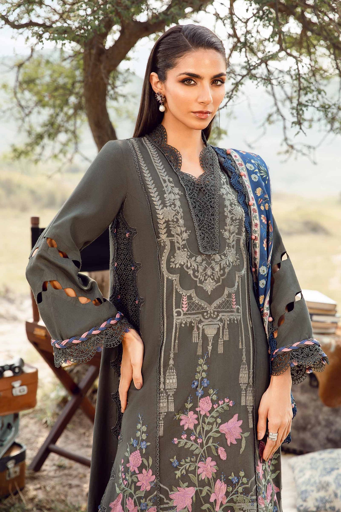 3 Piece Unstitched Printed Linen Suit | MPT-2401-A