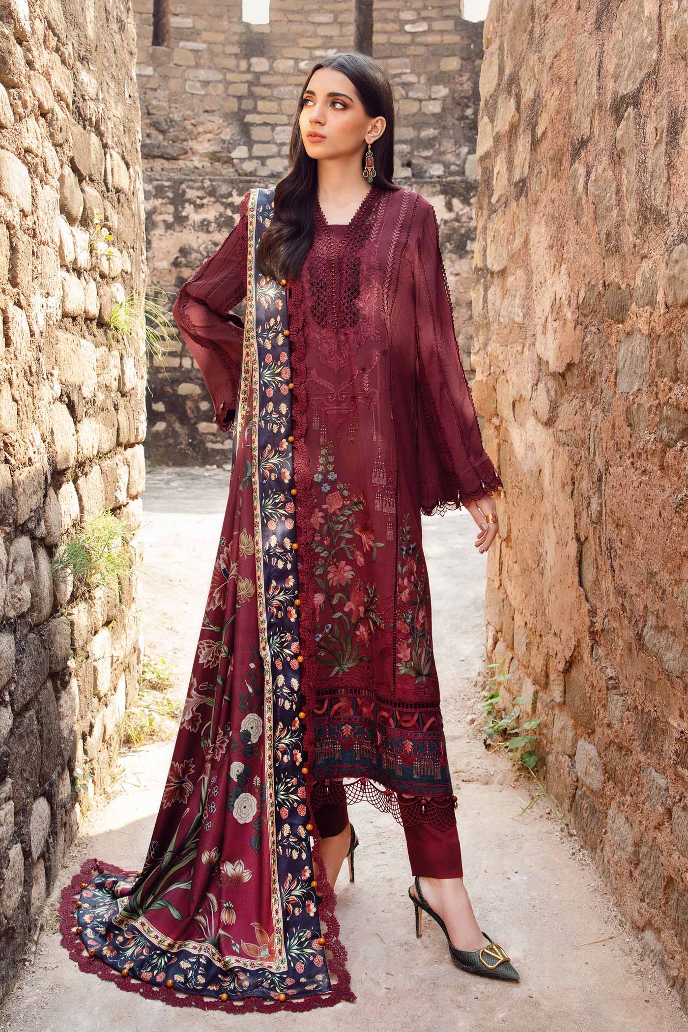 3 Piece Unstitched Printed Linen Suit | MPT-2401-B