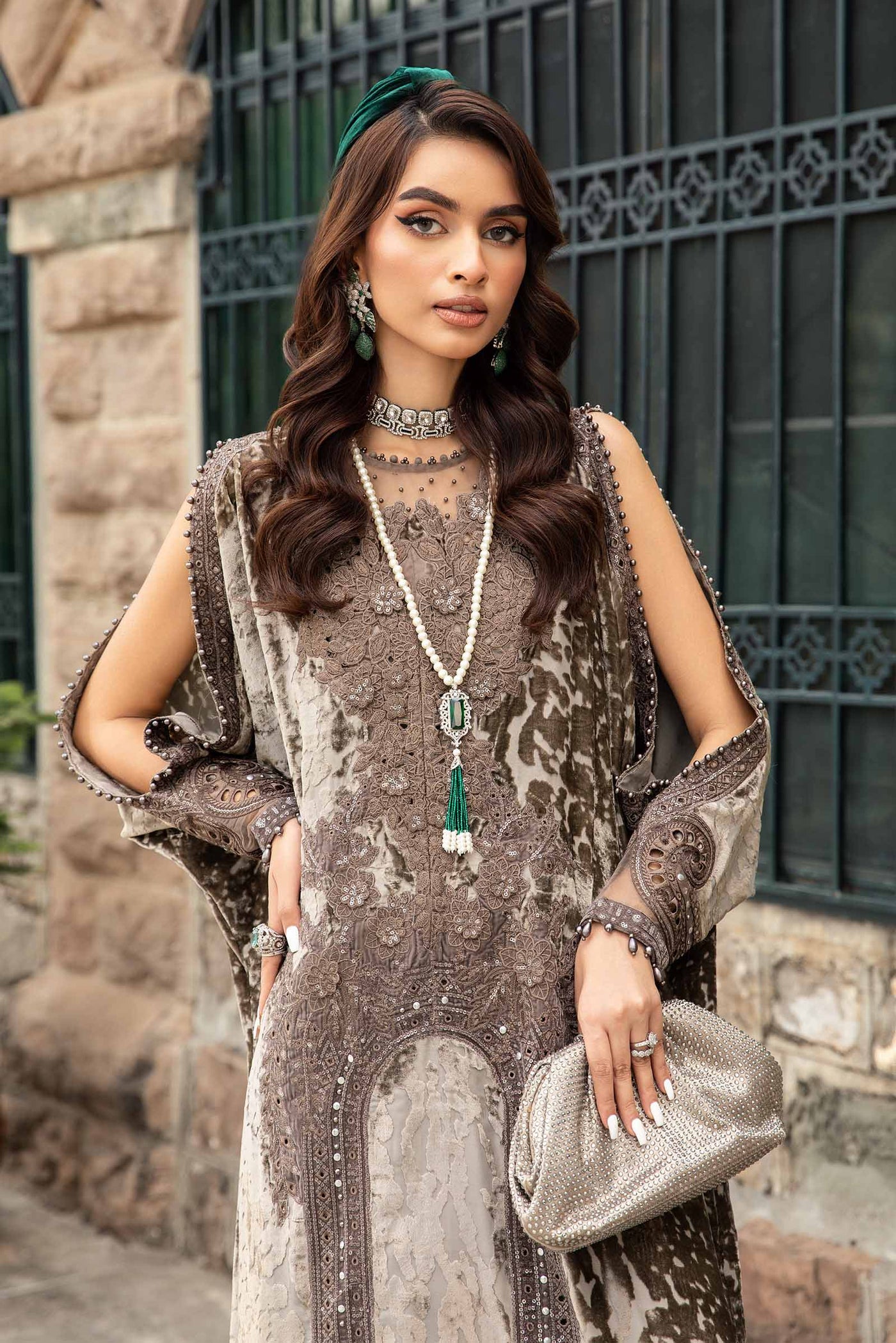 3 Piece Unstitched Embroidered Palachi Suit | DL-1201