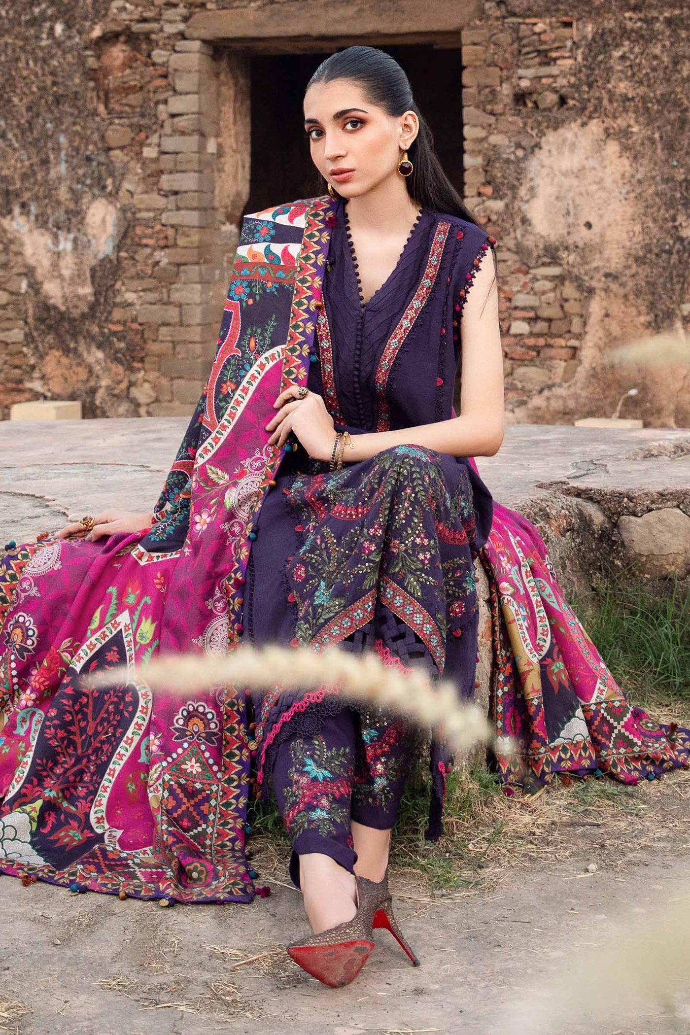 3 Piece Unstitched Printed Linen Suit | MPT-2402-A