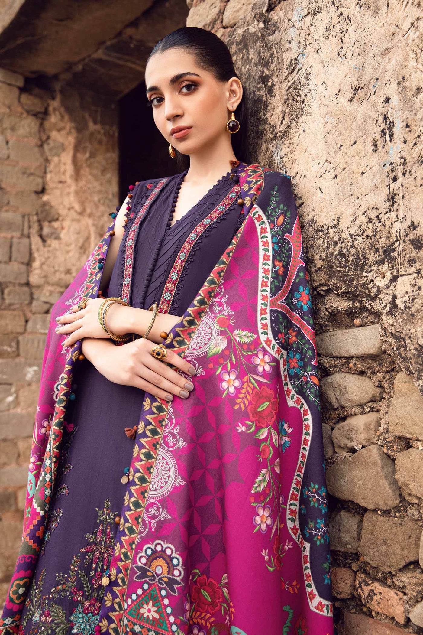 3 Piece Unstitched Printed Linen Suit | MPT-2402-A