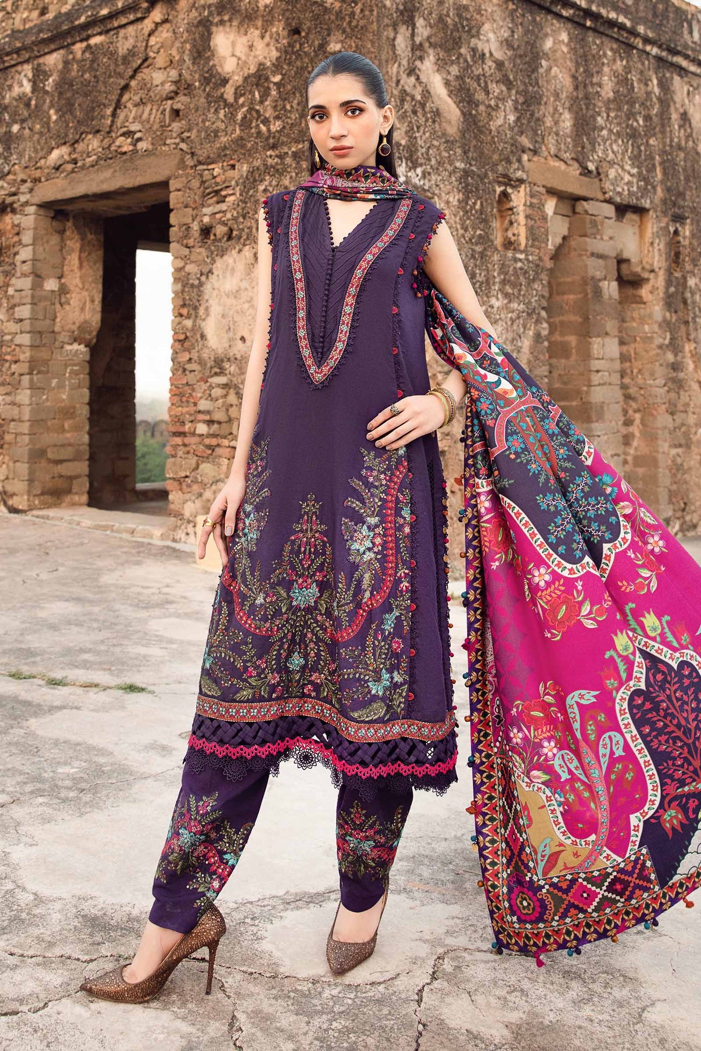 3 Piece Unstitched Printed Linen Suit | MPT-2402-A