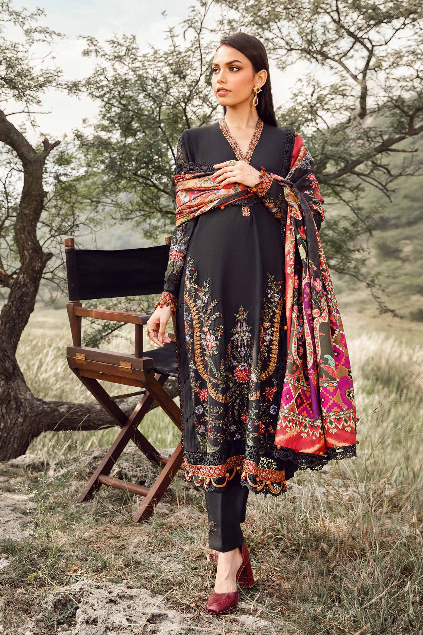 3 Piece Unstitched Printed Linen Suit | MPT-2402-B