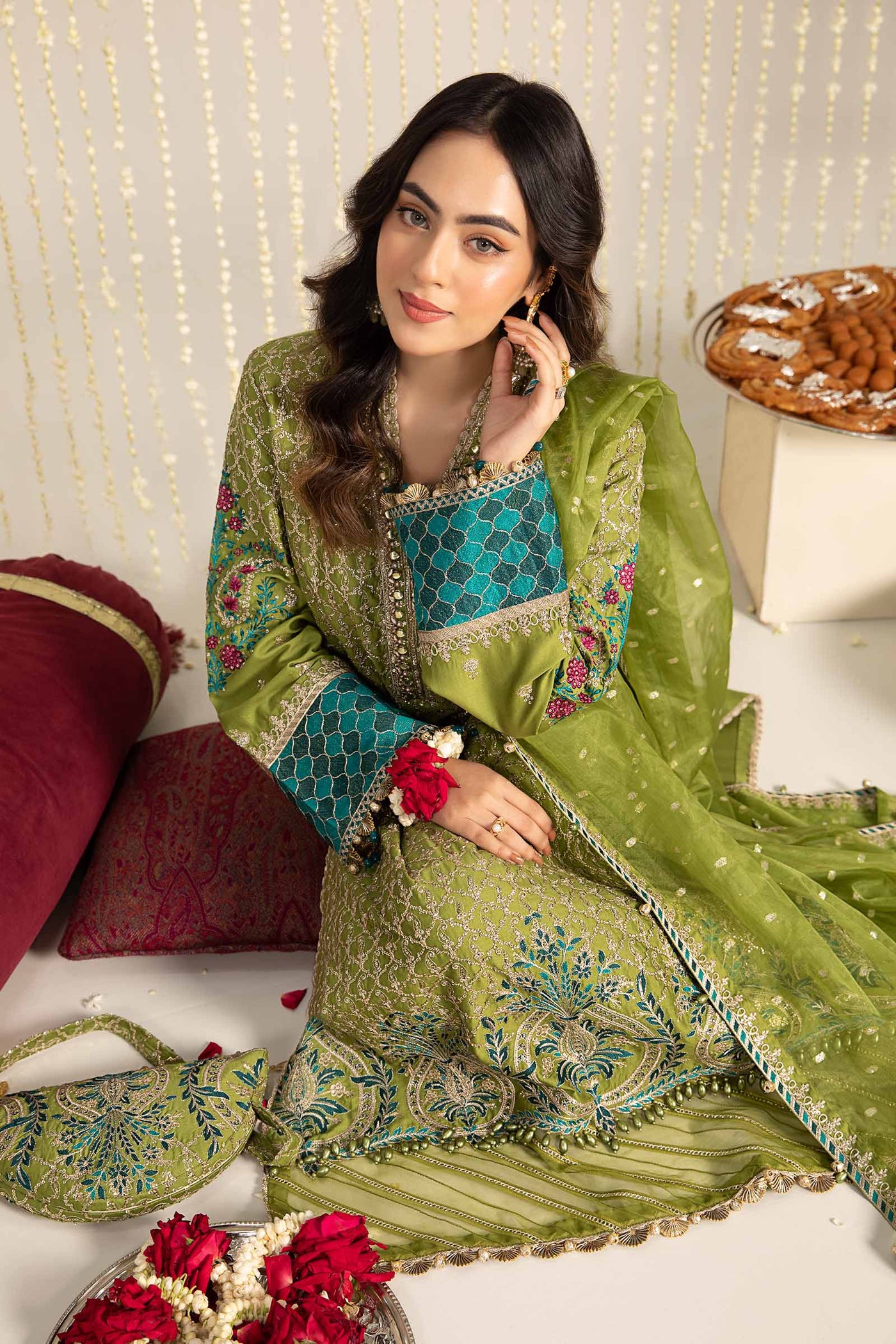 Unstitched Embroidered Cotton Satin Suit | CST-803