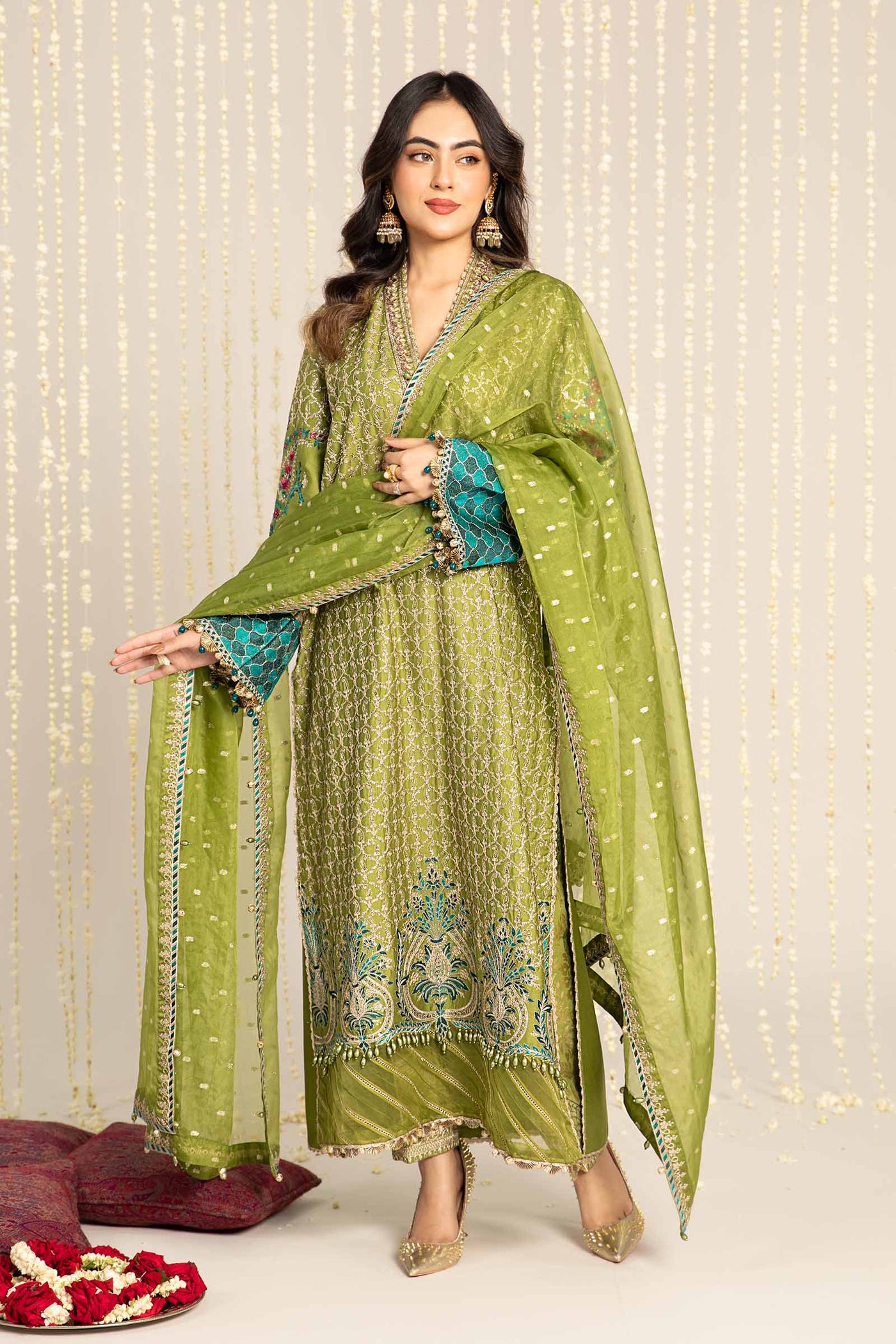 Unstitched Embroidered Cotton Satin Suit | CST-803