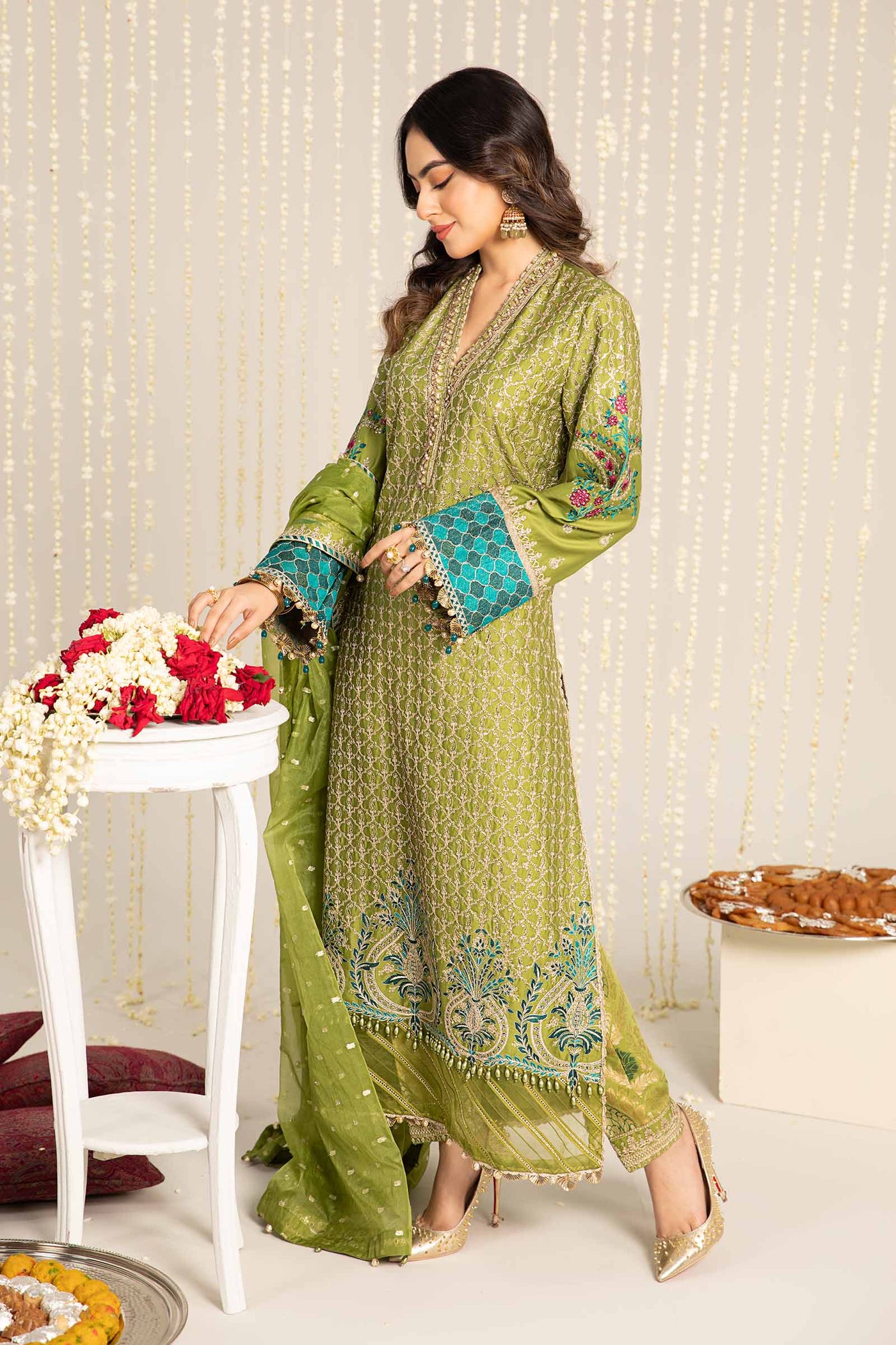 Unstitched Embroidered Cotton Satin Suit | CST-803