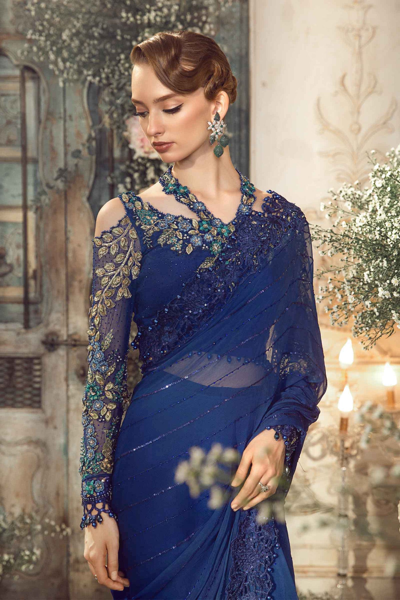 Unstitched Mbroidered | Cobalt Blue BD-2704