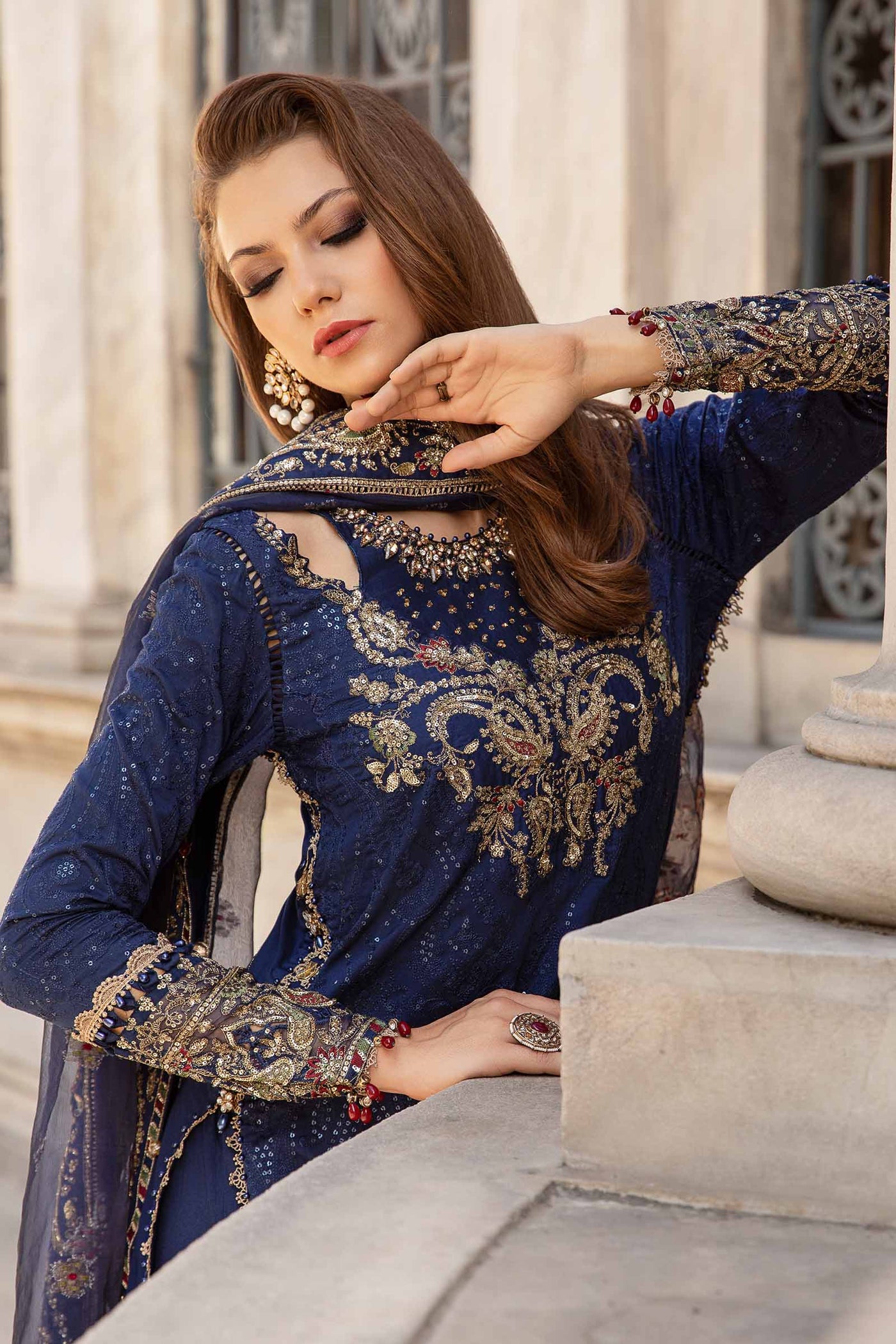 Unstitched Embroidered Cotton Satin Suit | CST-804