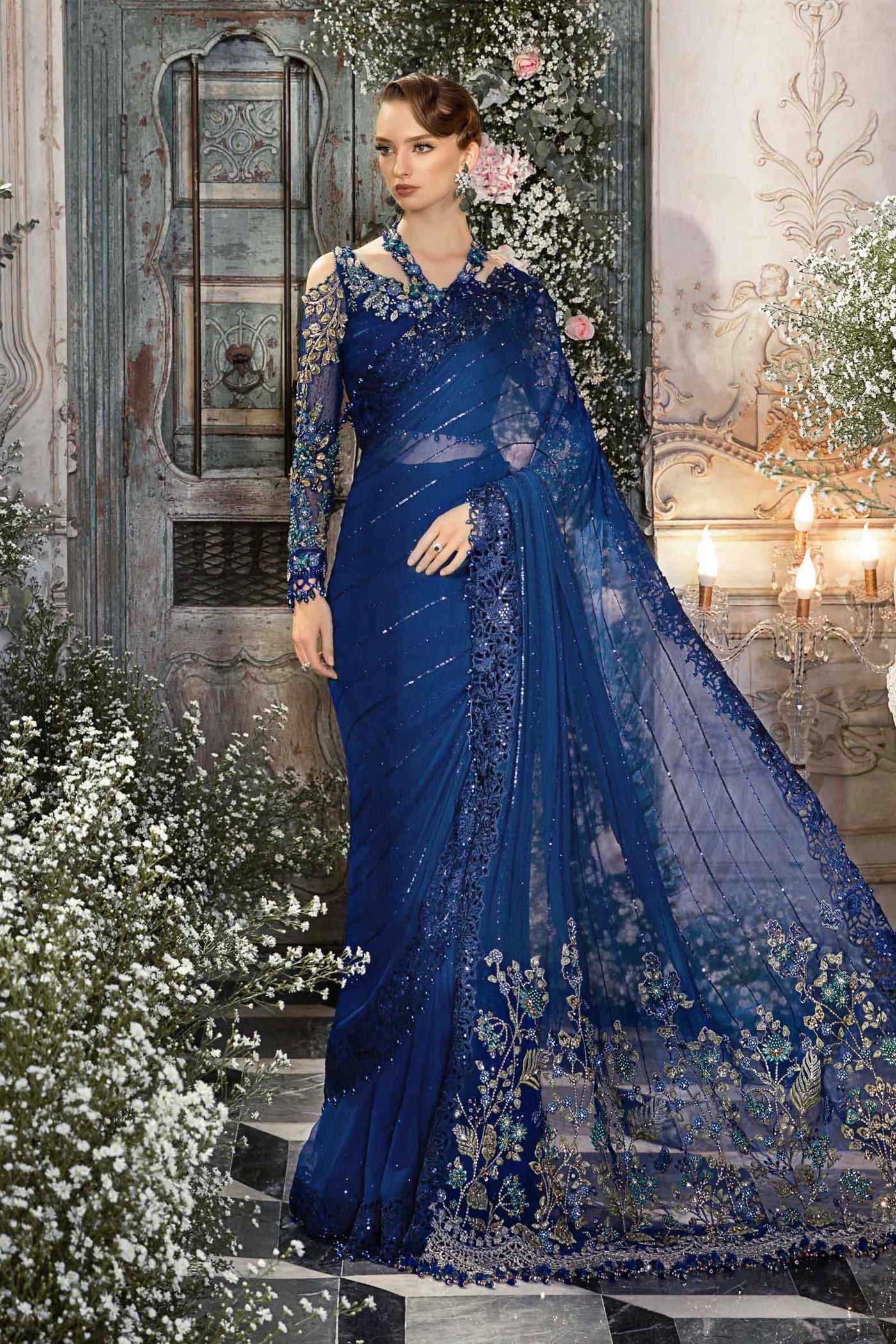 Unstitched Mbroidered | Cobalt Blue BD-2704