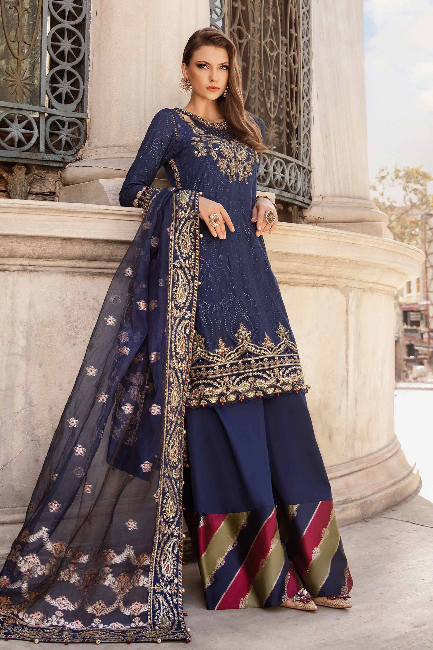 Unstitched Embroidered Cotton Satin Suit | CST-804