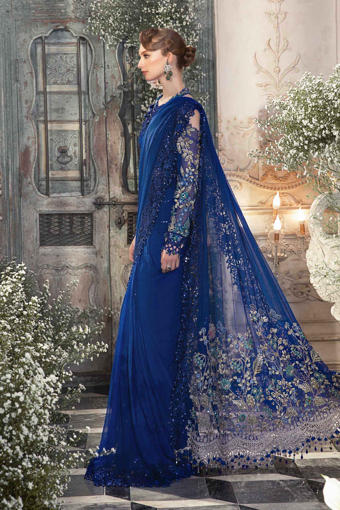 Unstitched Mbroidered | Cobalt Blue BD-2704