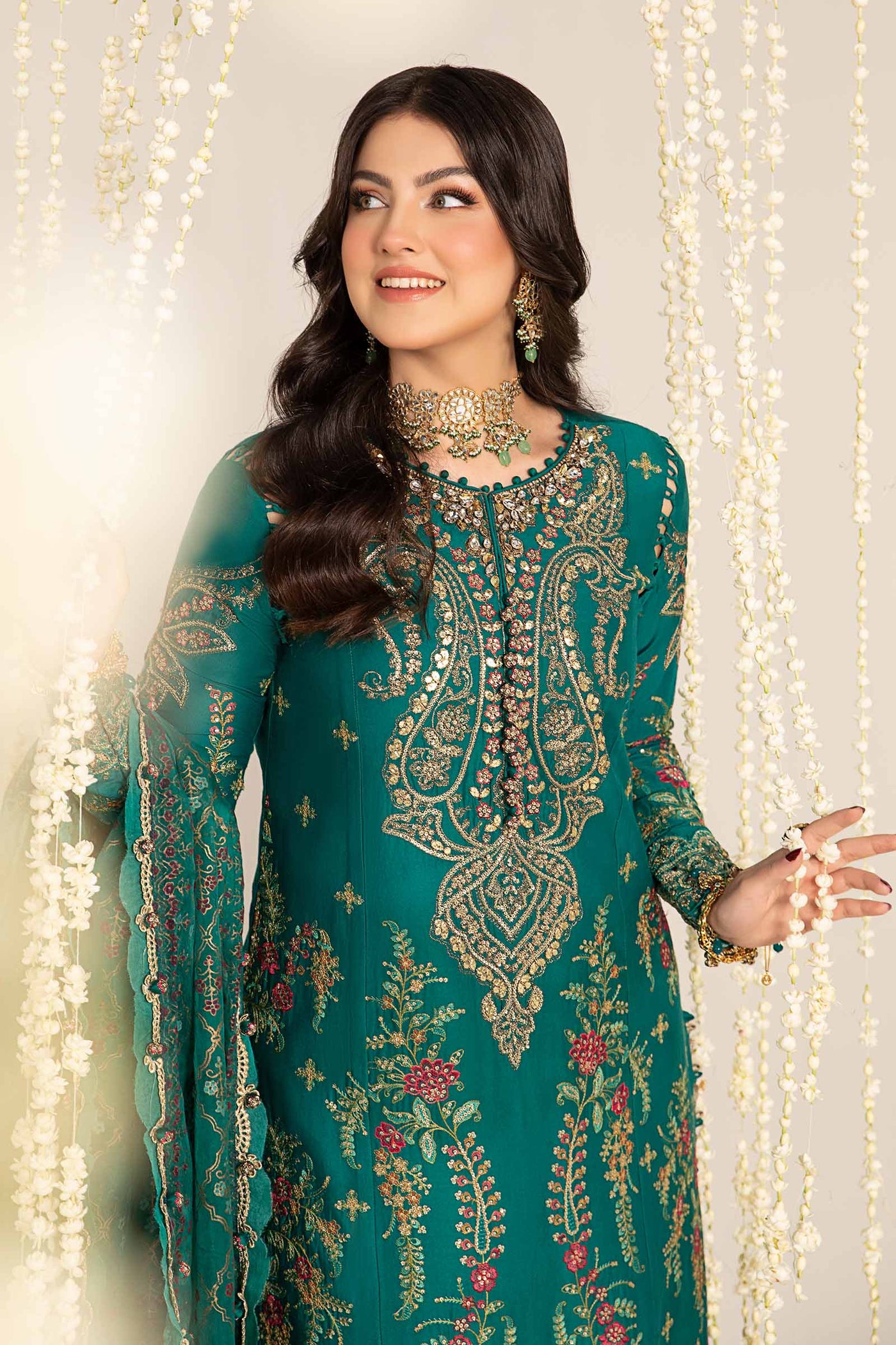 Unstitched Embroidered Cotton Satin Suit | CST-805