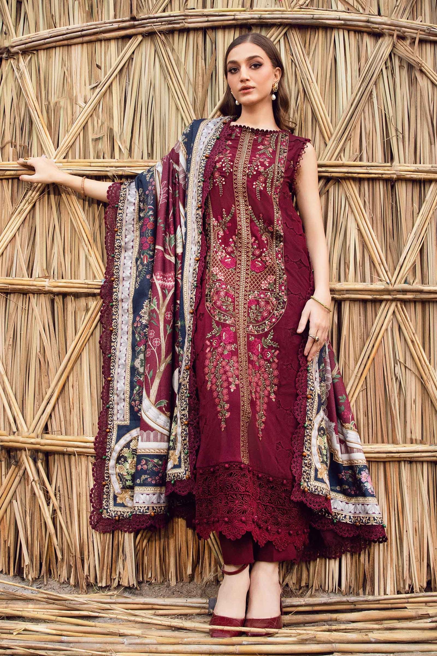 3 Piece Unstitched Printed Linen Suit | MPT-2406-B