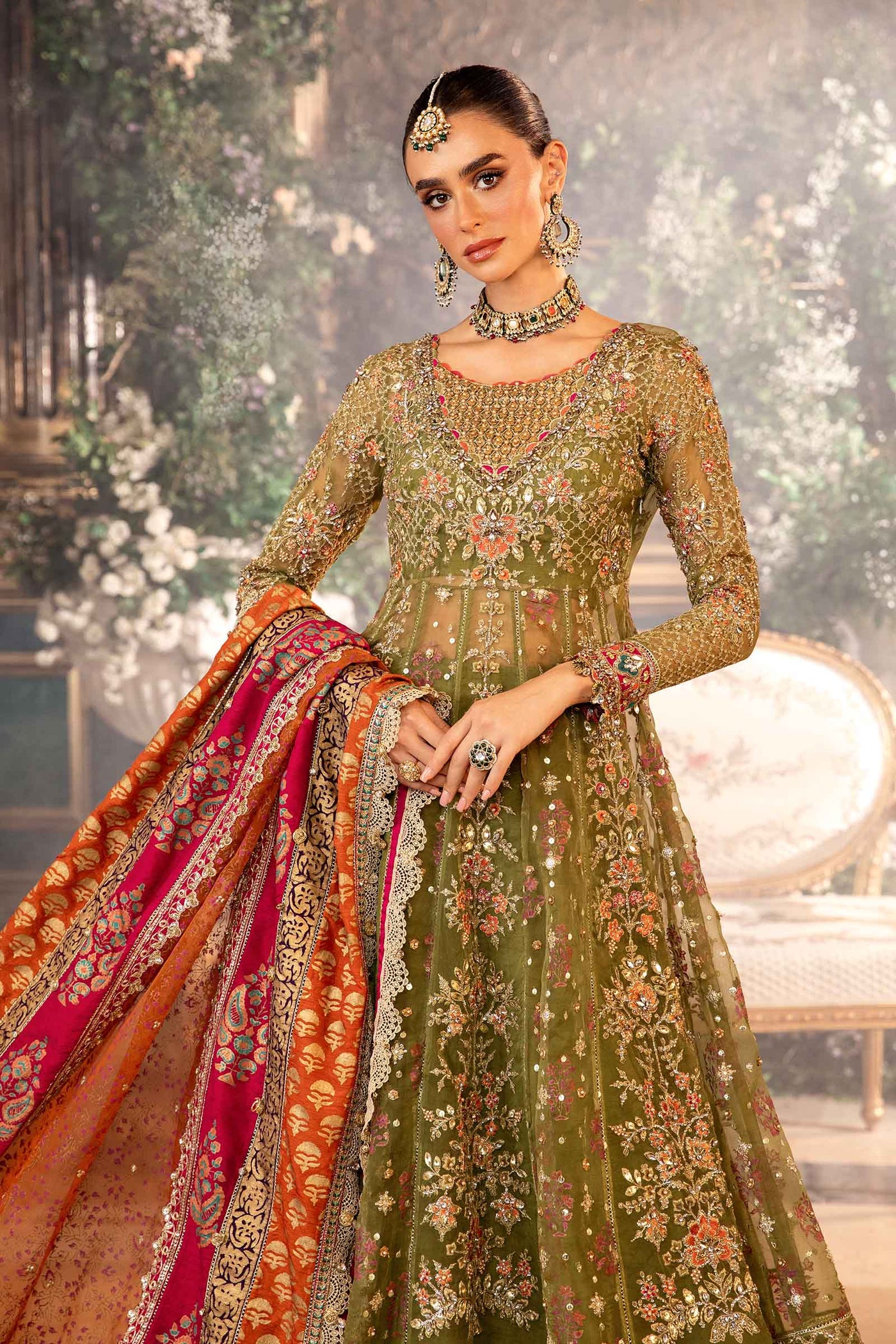 3 Piece Unstitched Embroidered Organza Suit | BD-2906