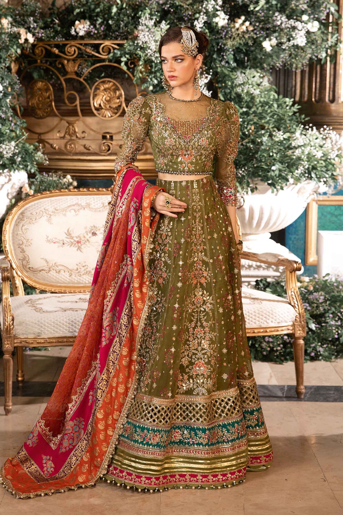 3 Piece Unstitched Embroidered Organza Suit | BD-2906