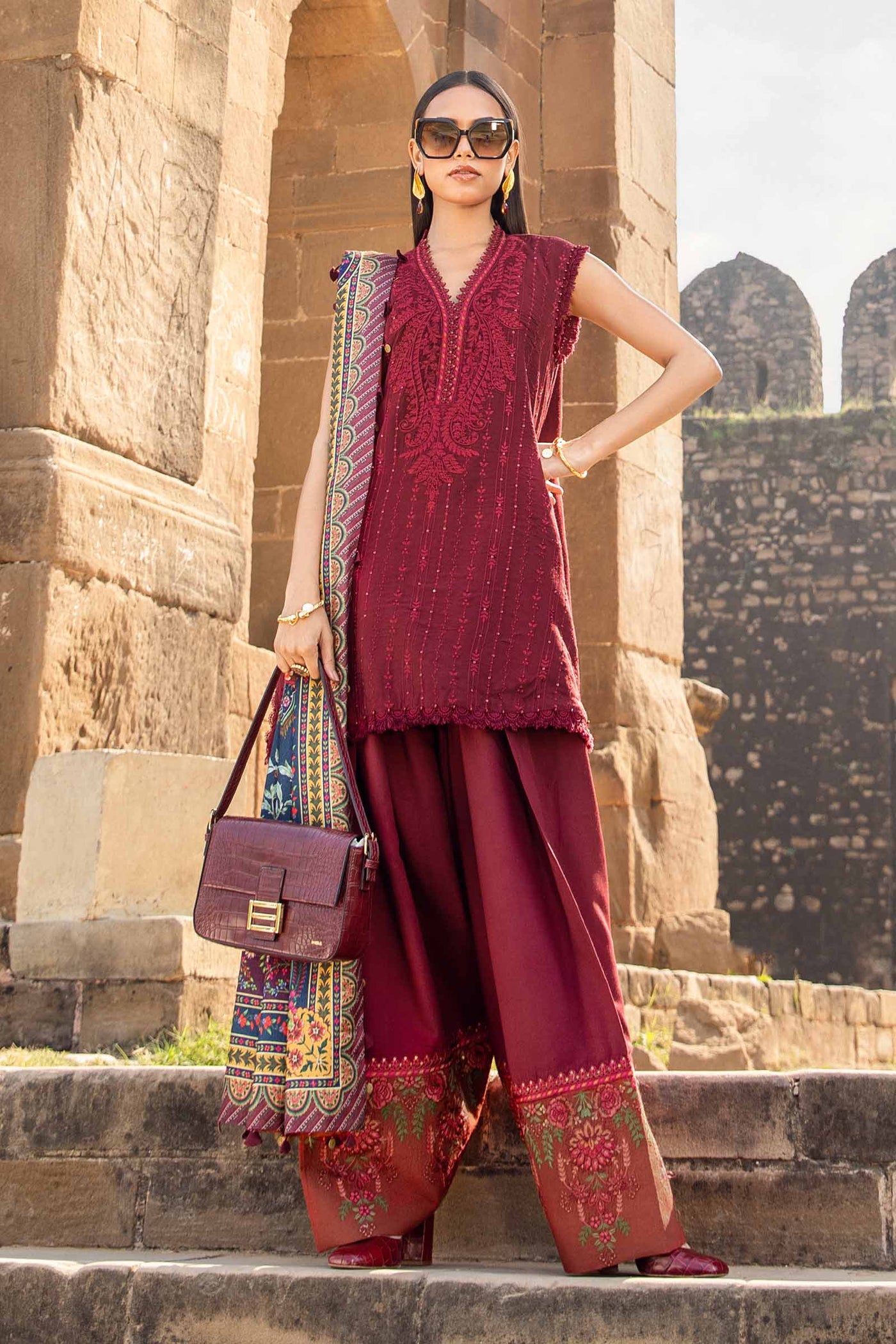 3 Piece Unstitched Printed Linen Suit | MPT-2407-B