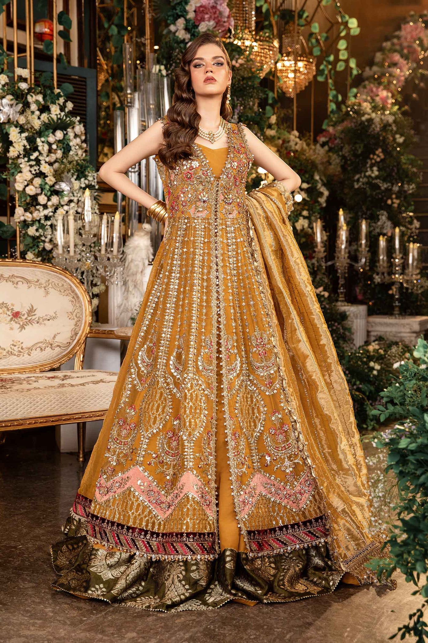 3 Piece Unstitched Embroidered Organza Suit | BD-2907