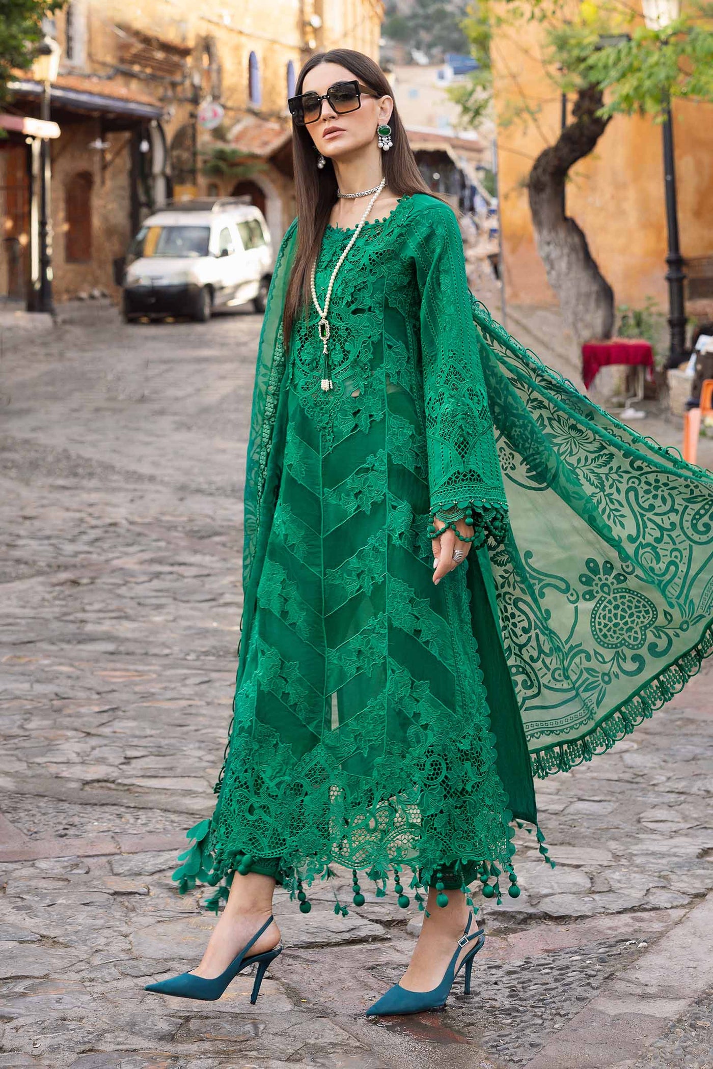 3 Piece Unstitched Embroidered Lawn Suit | D-2508-B