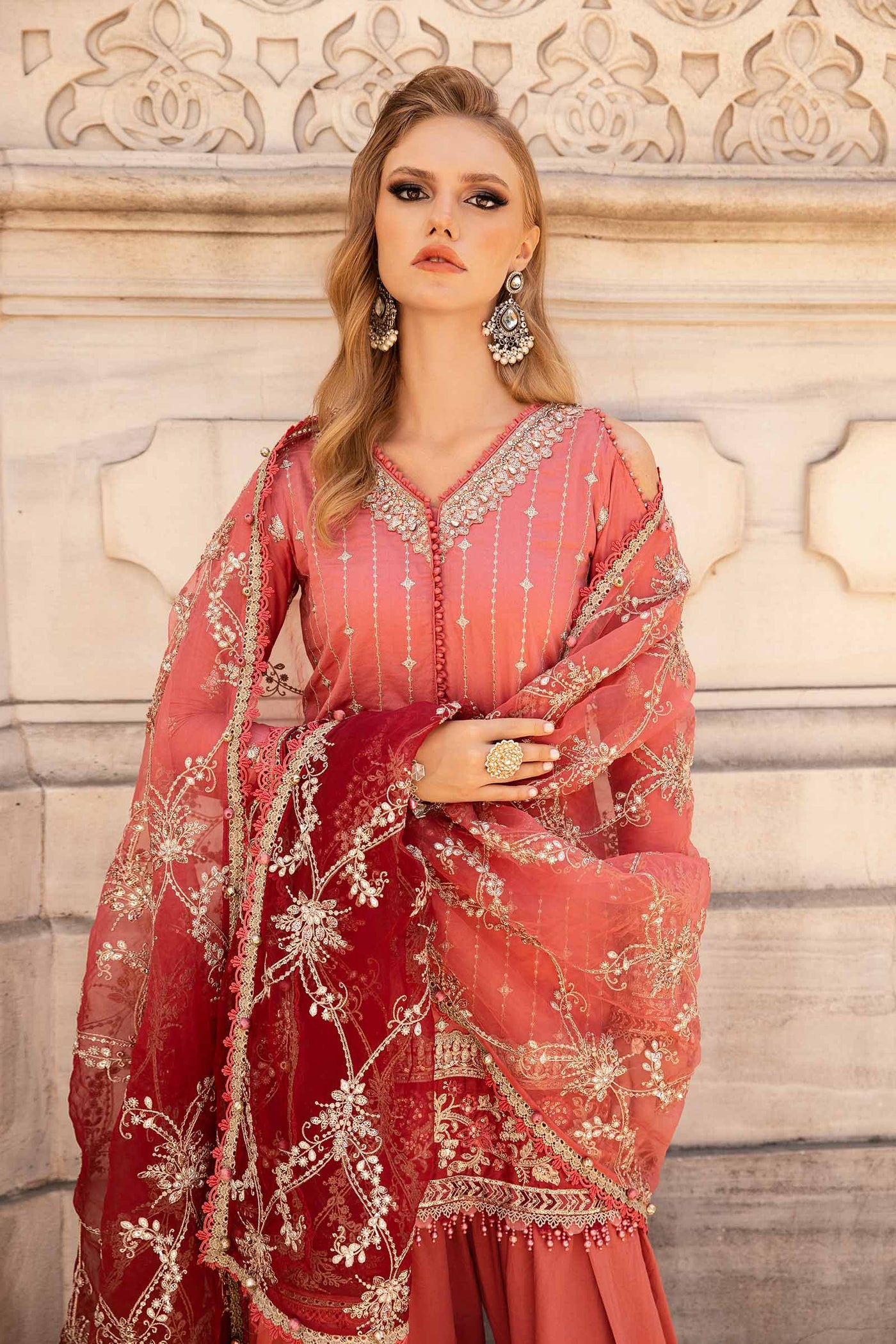 Unstitched Embroidered Cotton Satin Suit | CST-809