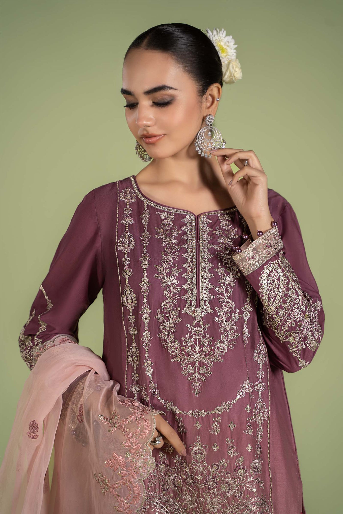 3 Piece Embroidered Lawn Suit | DW-EF24-46