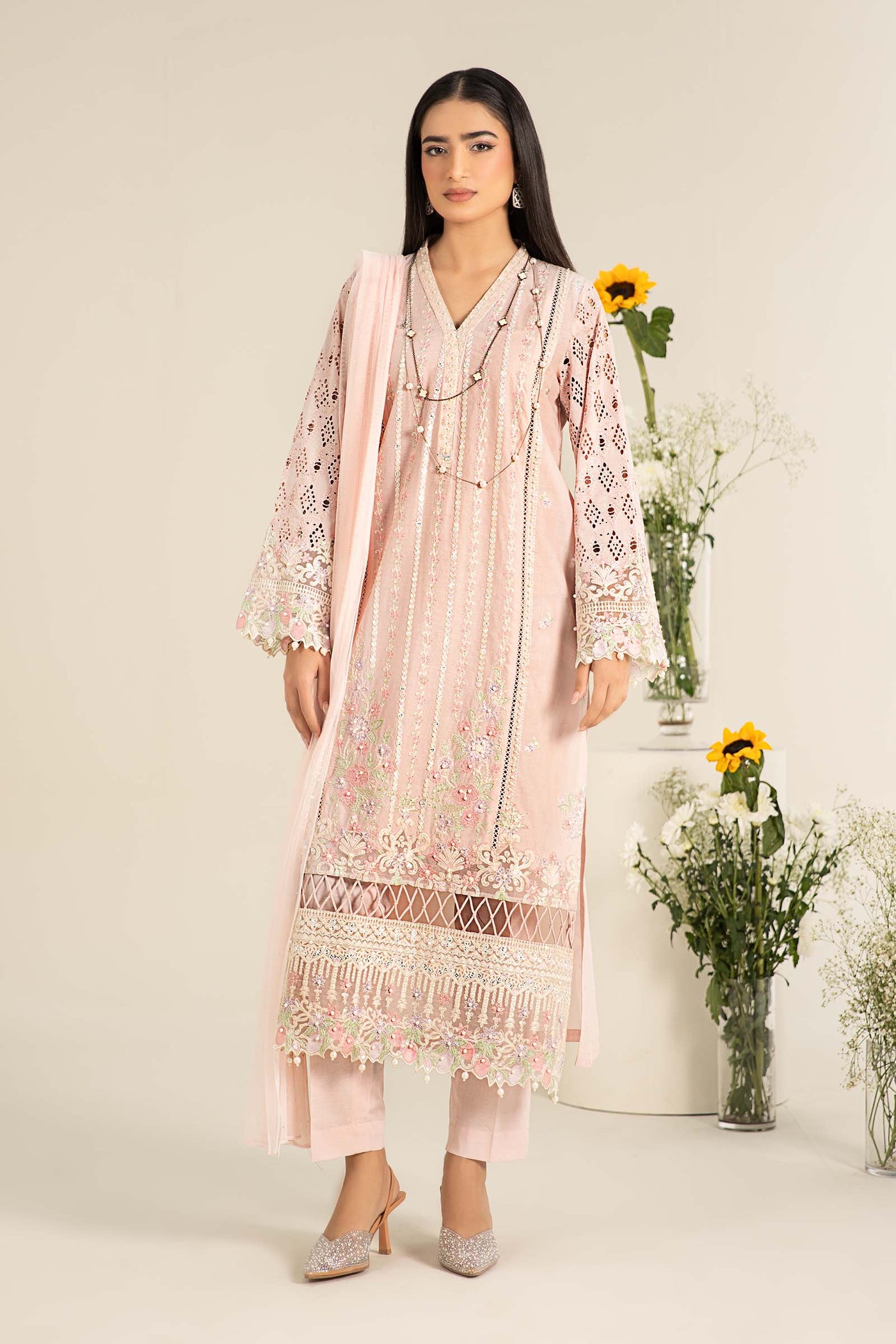 3 Piece Embroidered Lawn Suit | DW-EF25-07