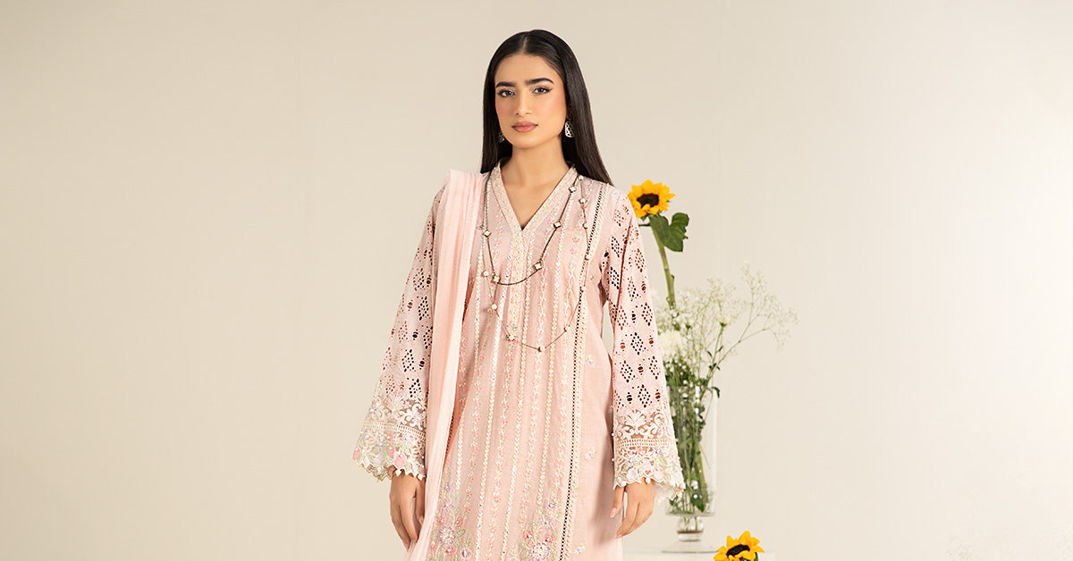 3 Piece Embroidered Lawn Suit | DW-EF25-07