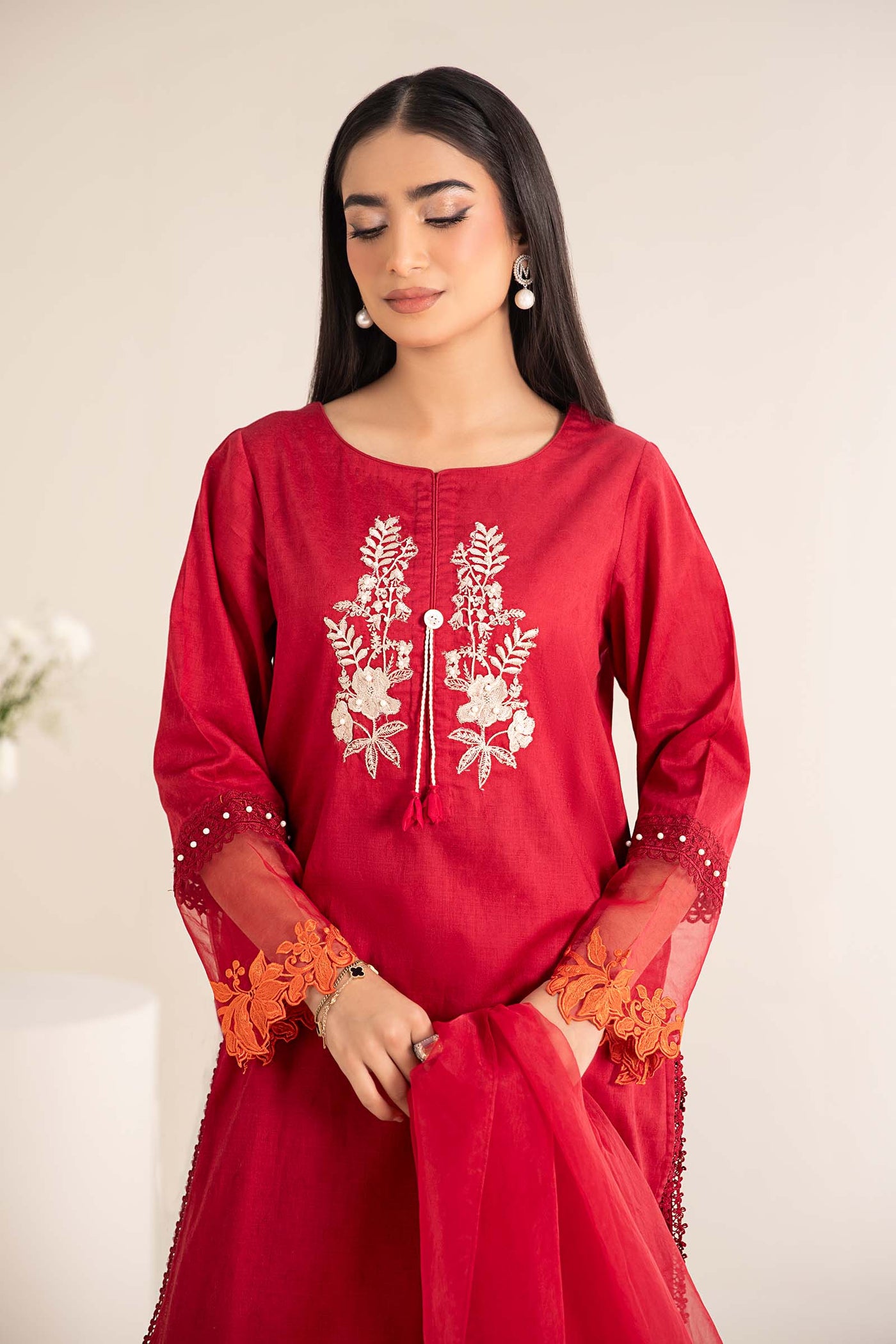 3 Piece Embroidered Self Jacquard Lawn Suit | DW-EF25-15