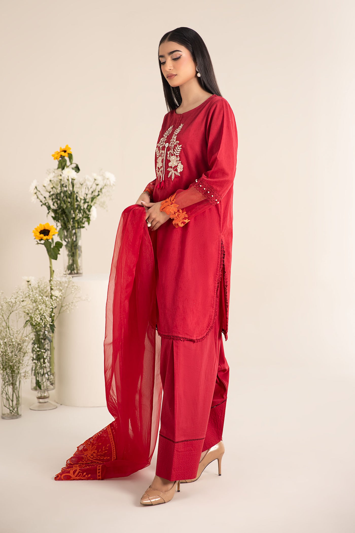 3 Piece Embroidered Self Jacquard Lawn Suit | DW-EF25-15