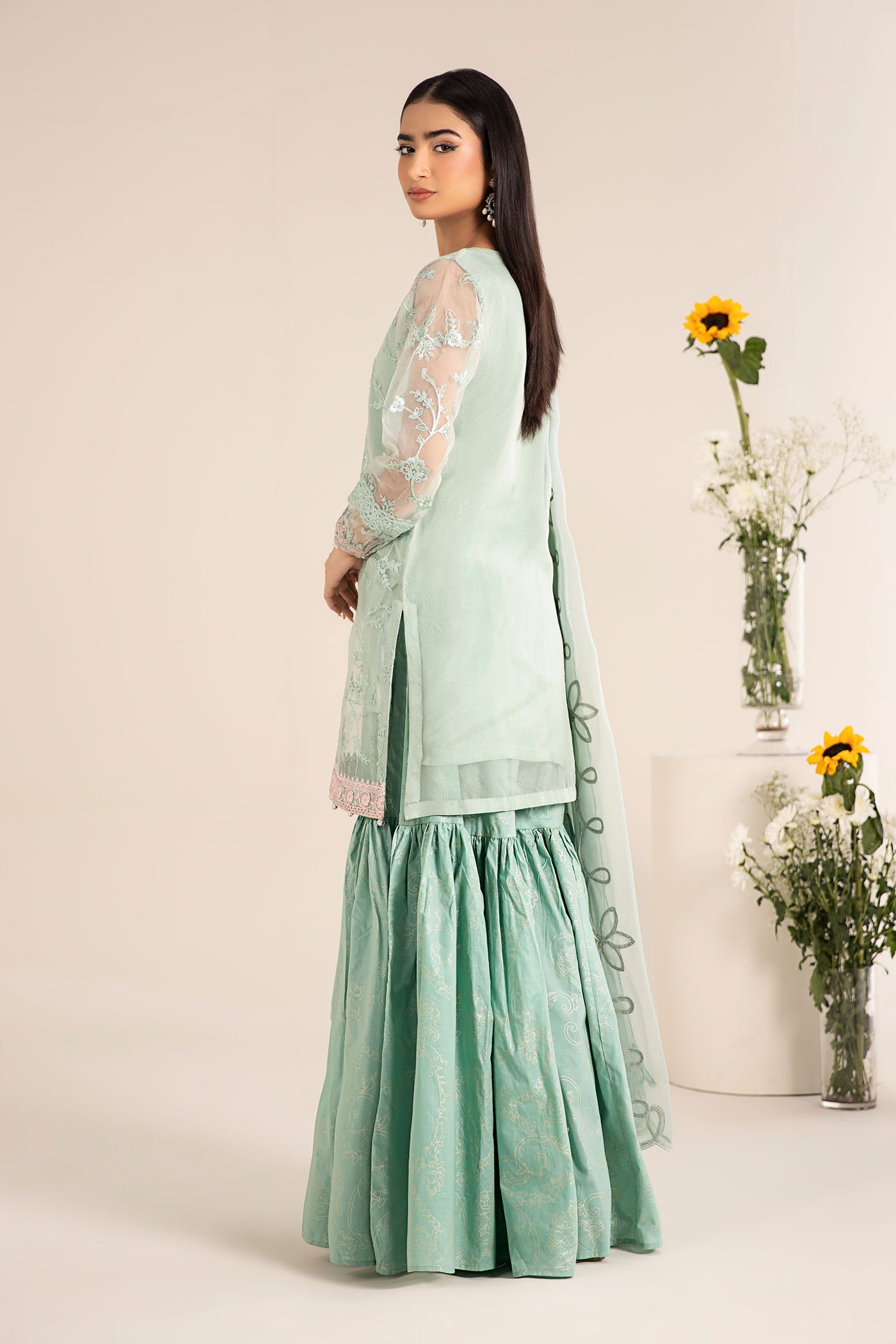 3 Piece Embroidered Cotton Silk Suit | DW-EF25-17