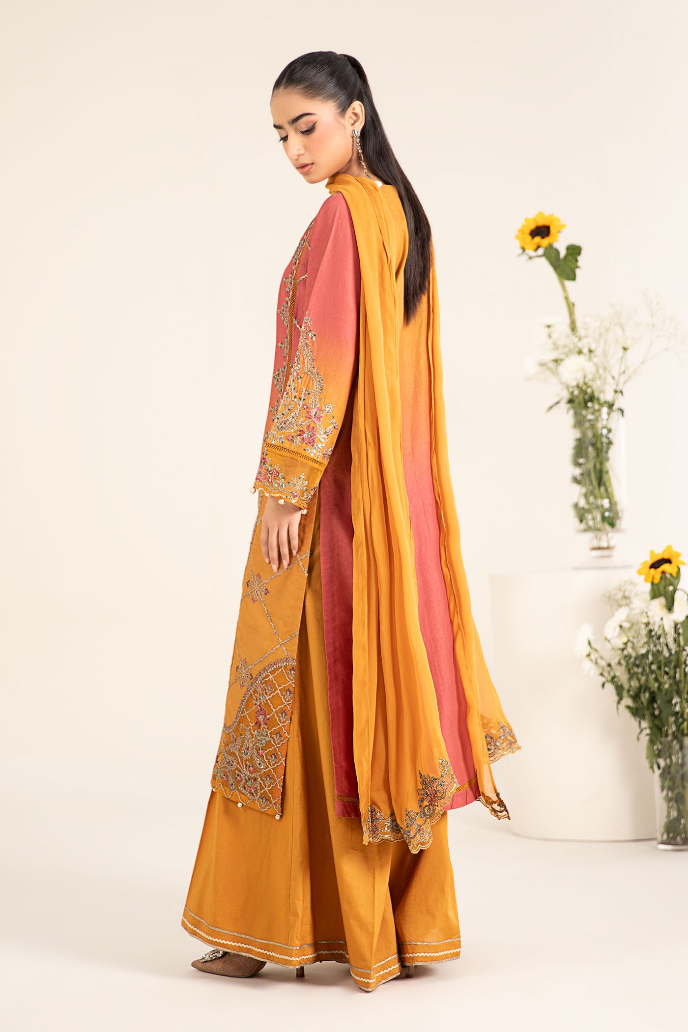 3 Piece Embroidered Self Jacquard Lawn Suit | DW-EF25-71