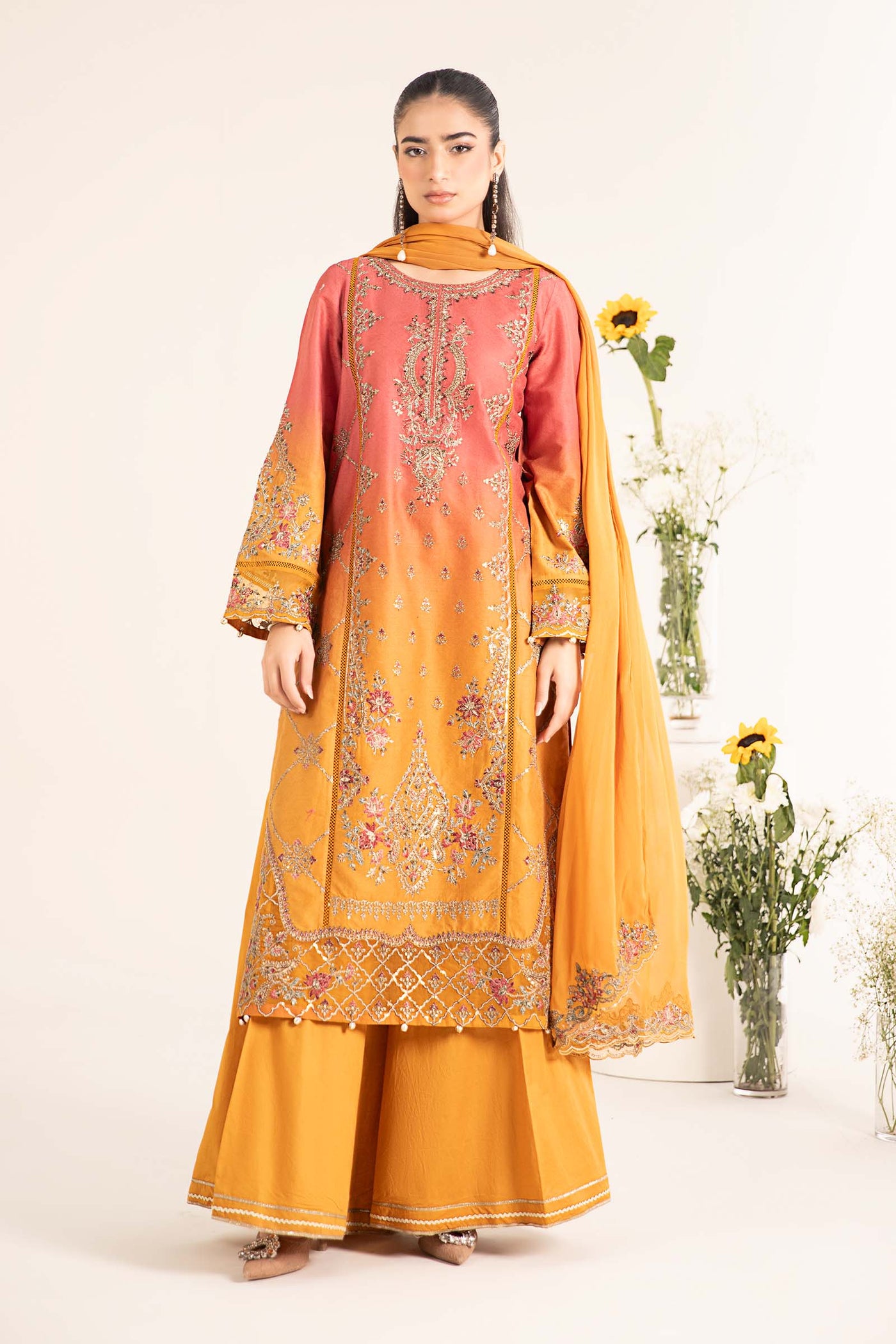 3 Piece Embroidered Self Jacquard Lawn Suit | DW-EF25-71