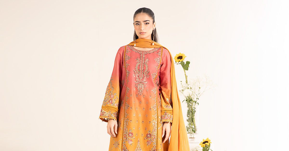 3 Piece Embroidered Self Jacquard Lawn Suit | DW-EF25-71