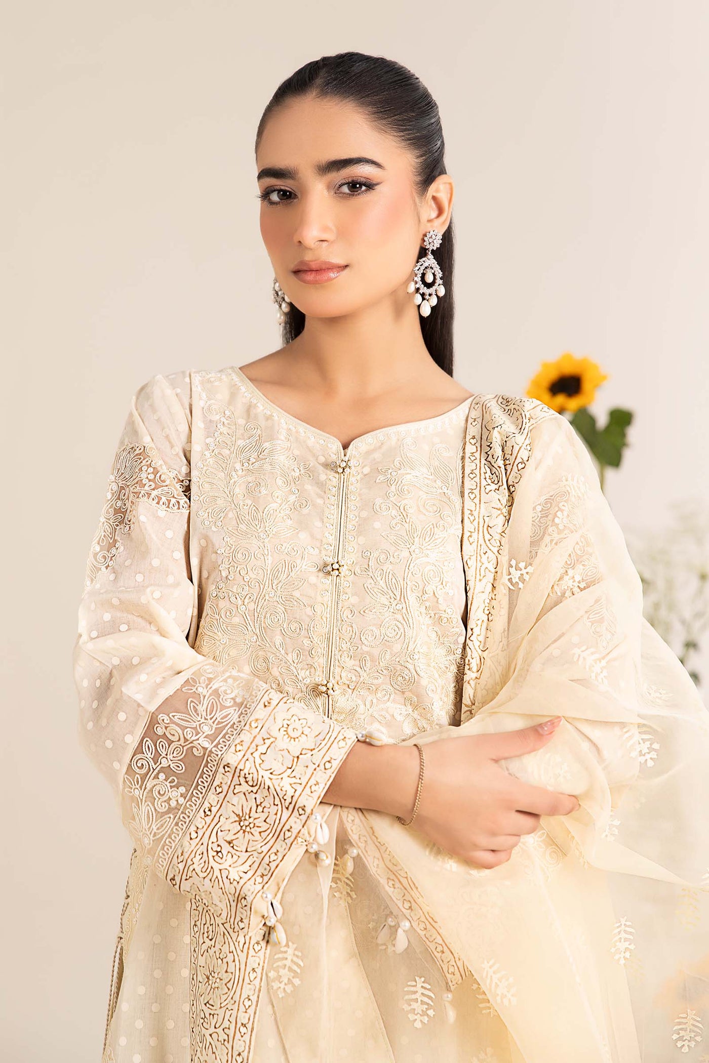 3 Piece Embroidered Lawn Suit | DW-EF25-99