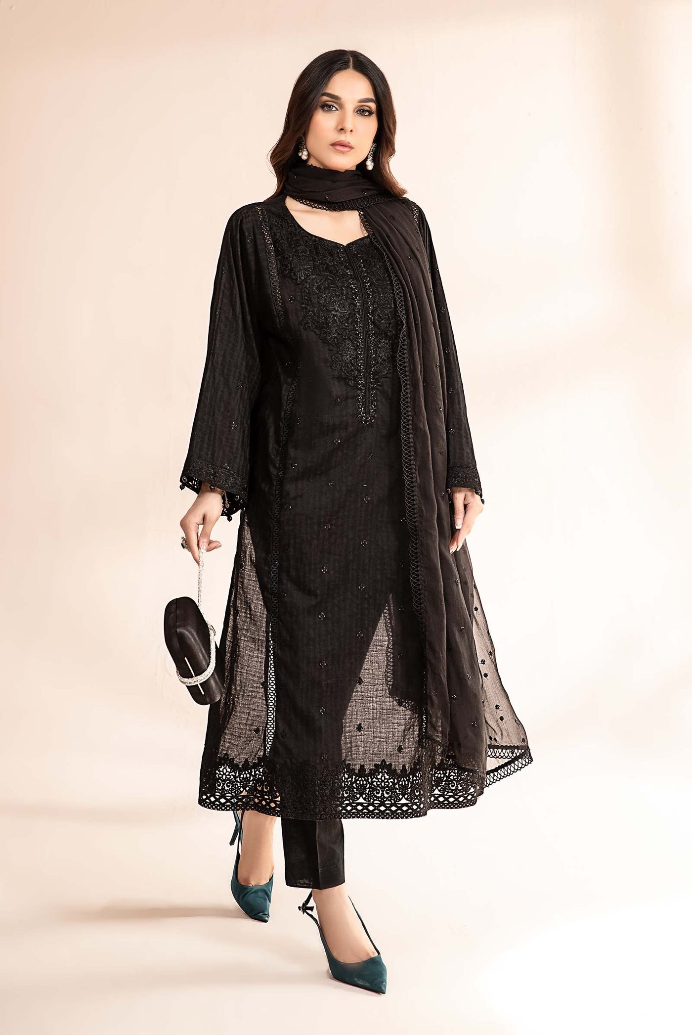 3 Piece Embroidered Lawn Suit | DW-MN24-12